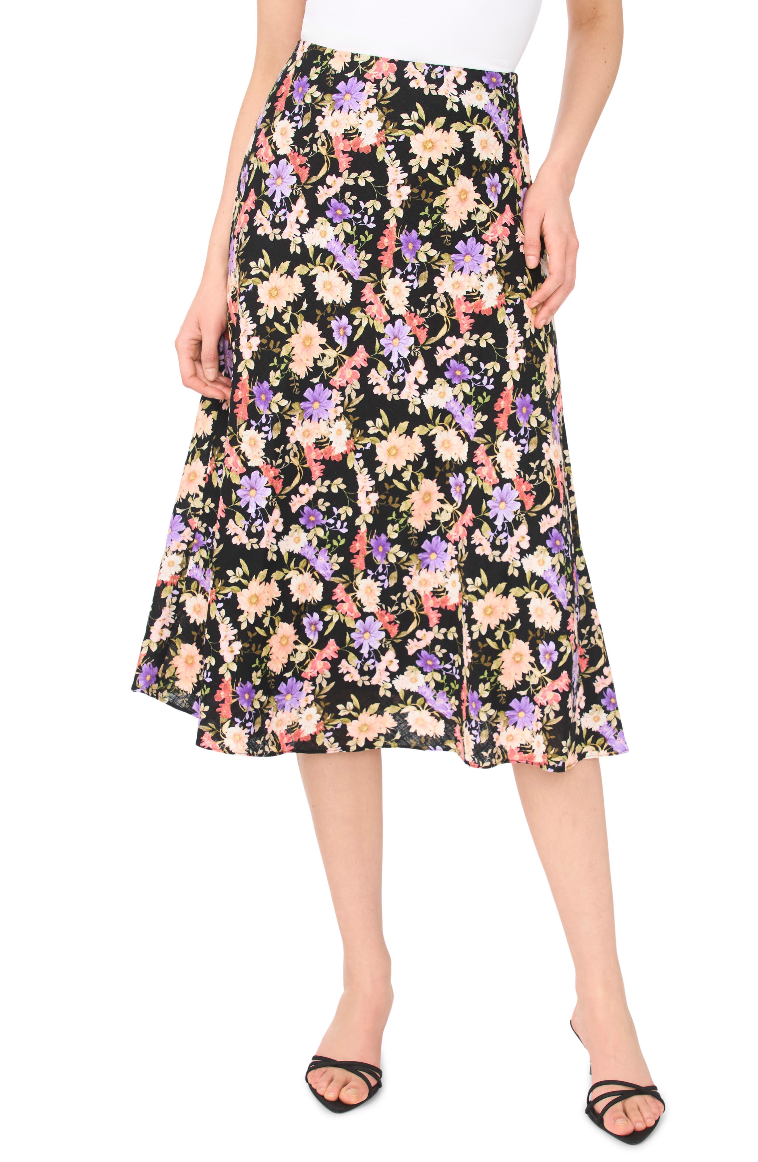 Bias Cut Satin Midi Skirt - image 1