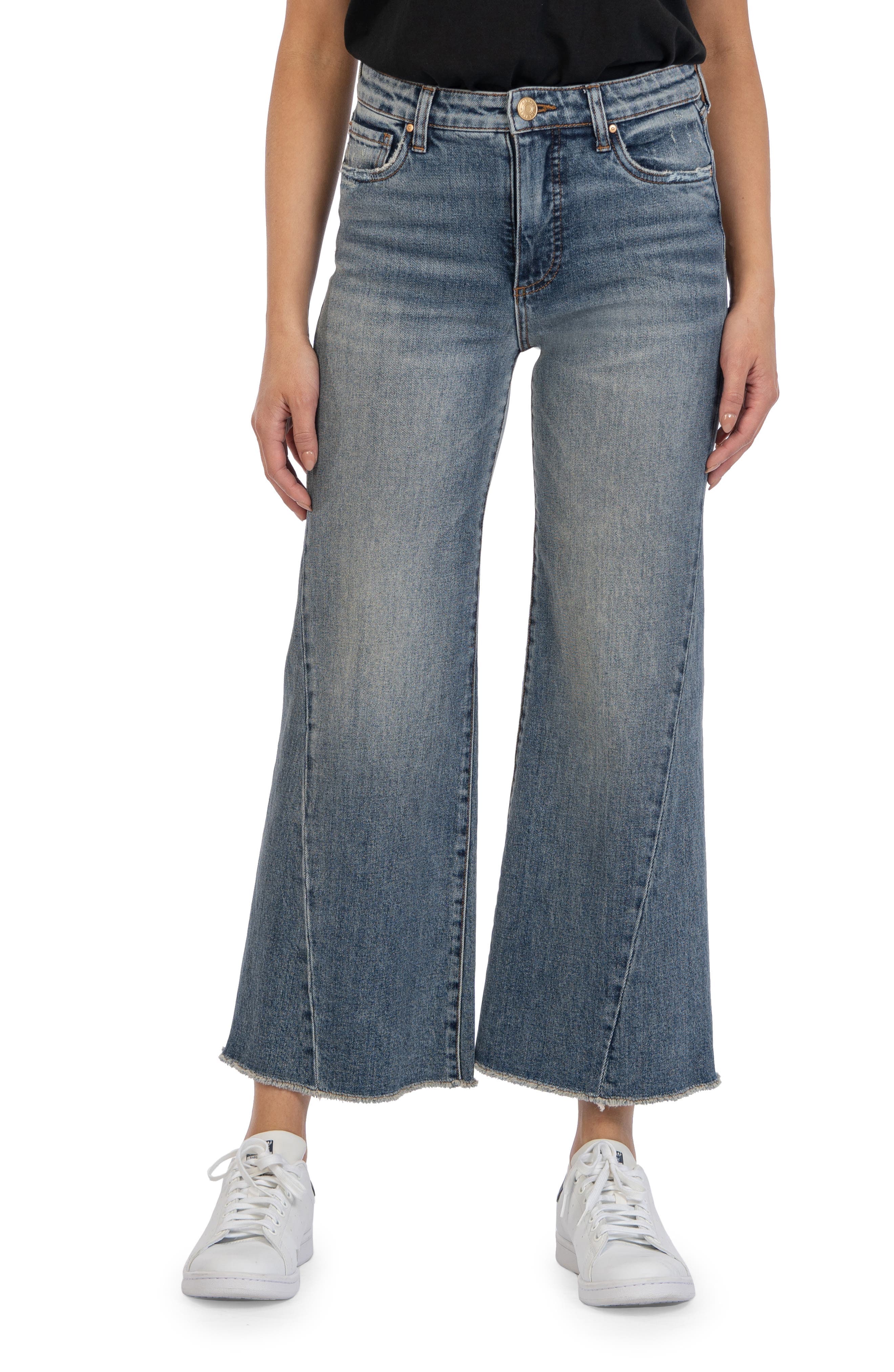 Meg Seamed High Waist Ankle Wide Leg Jeans - image 1