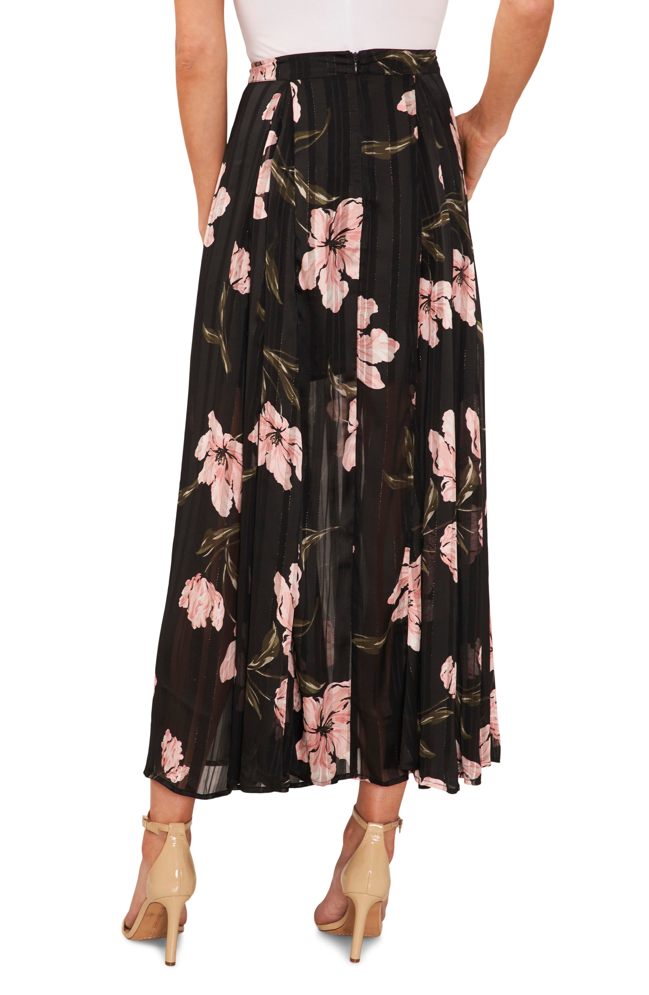 Floral Pleated Midi Skirt - image 2