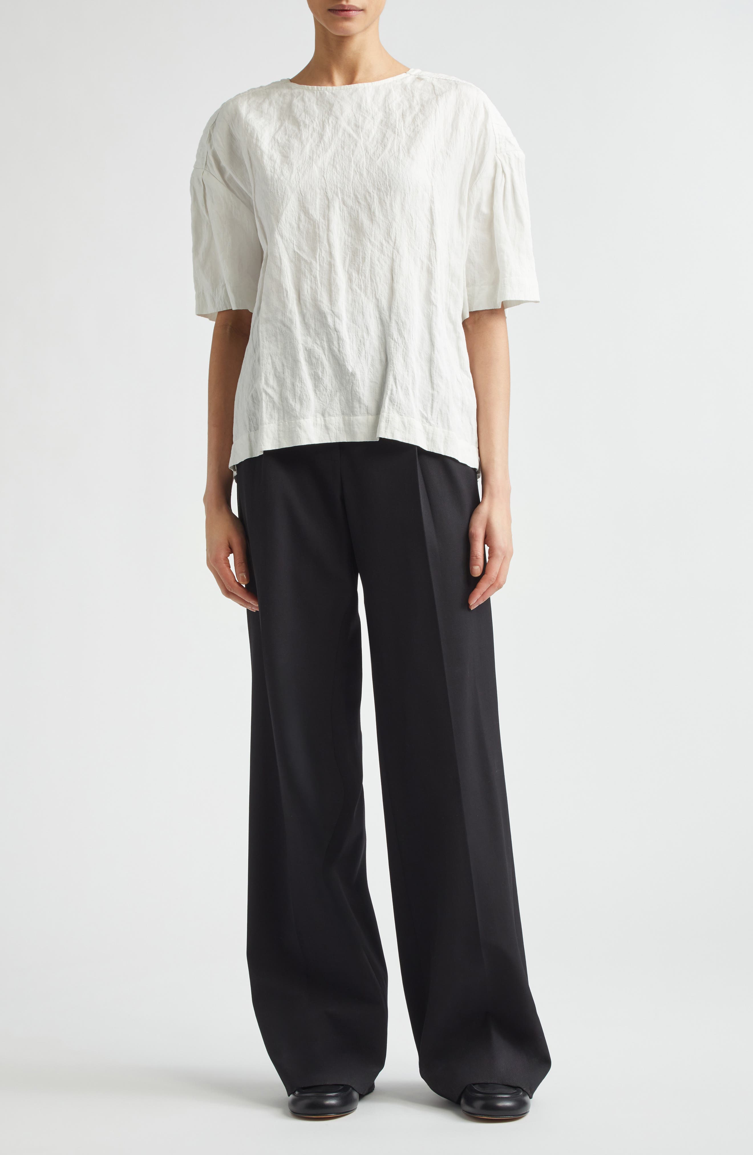 Hansly Crinkle Cotton Blend Top - image 2