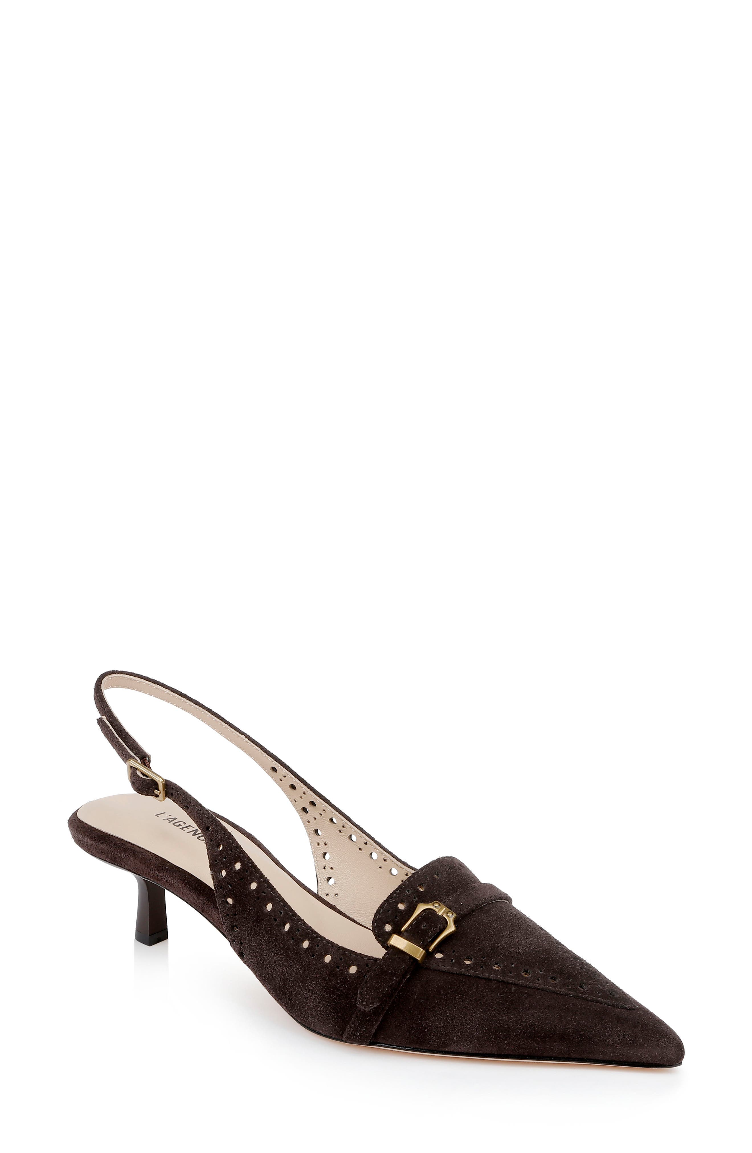 Lourdes Slingback Pointed Toe Kitten Heel Pump - image 3