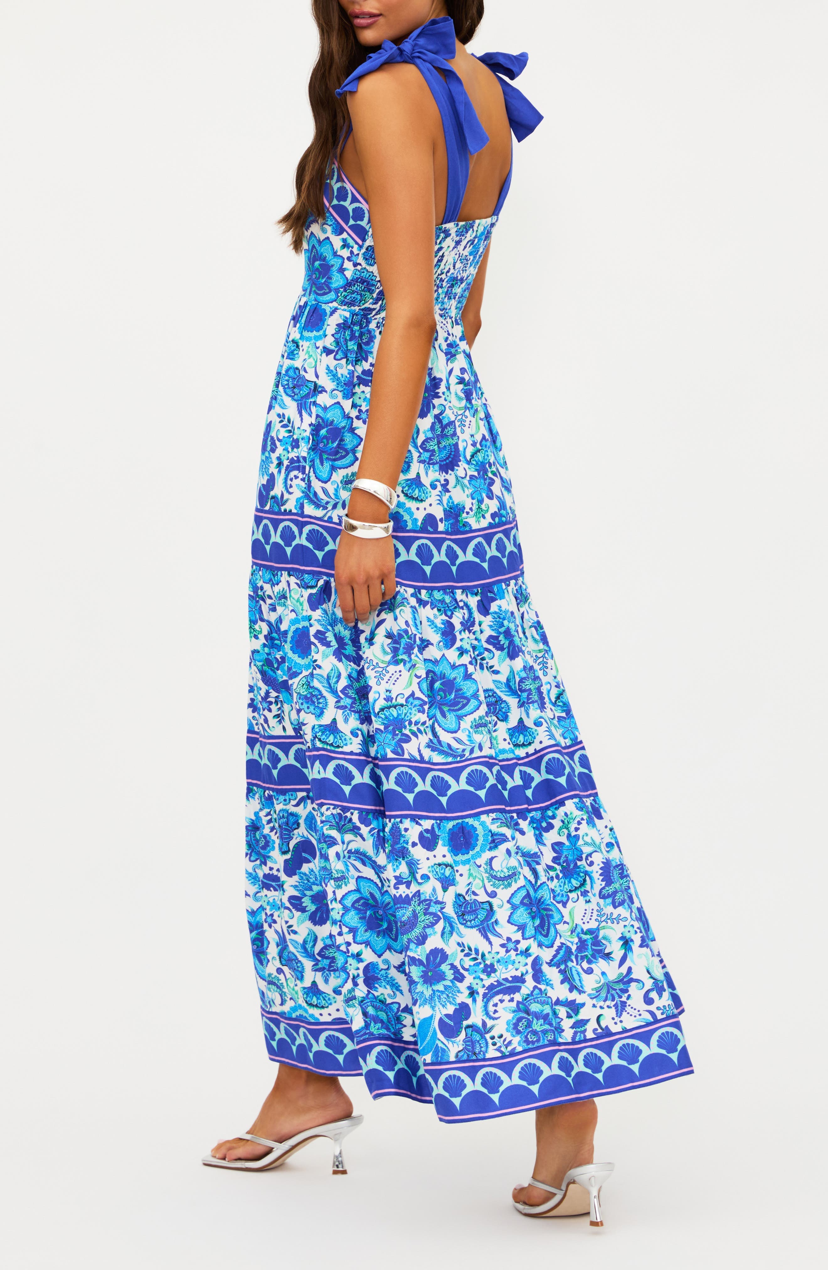 Floral Tie Strap Cover-Up Maxi Dress - image 2