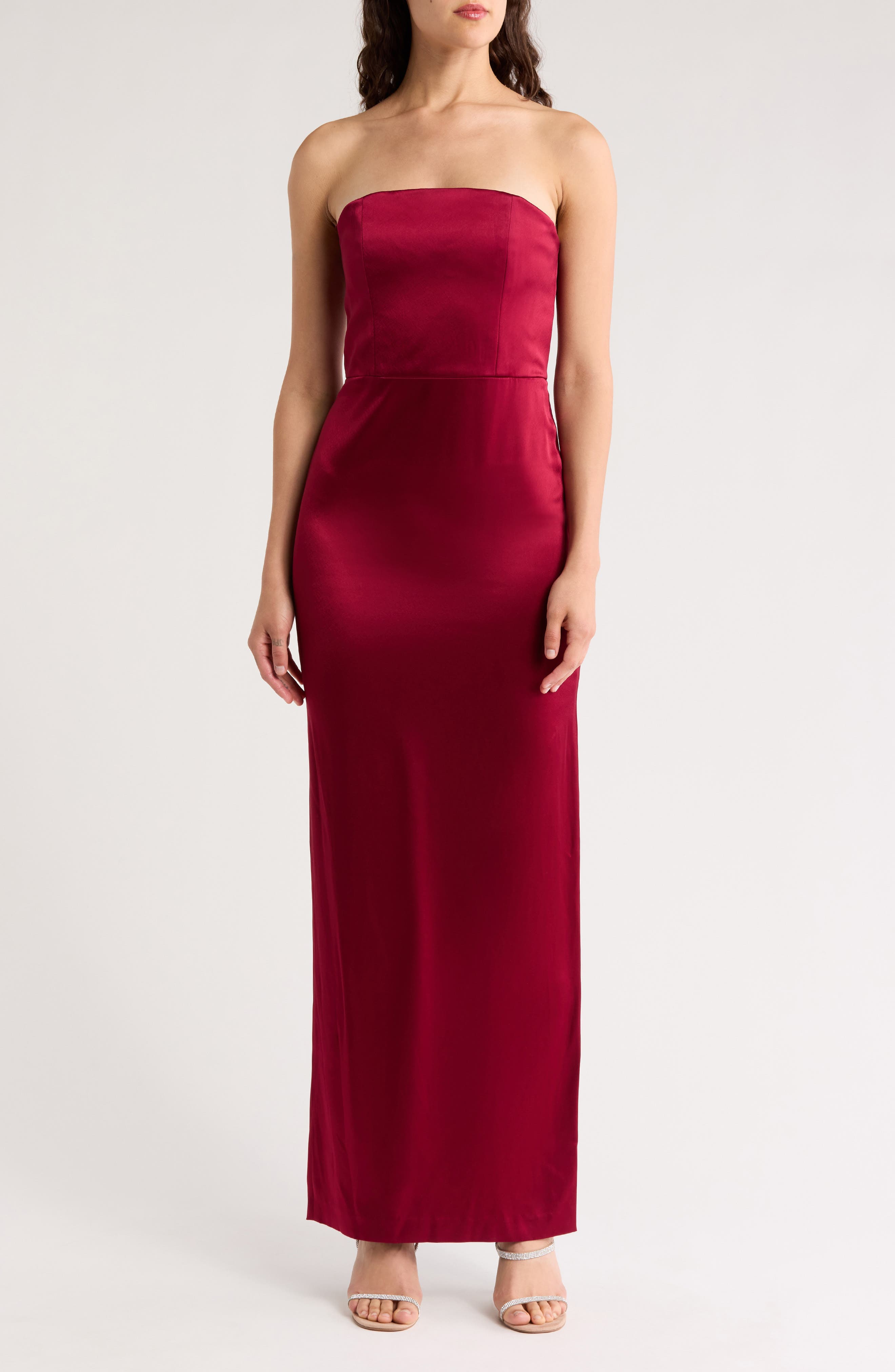 Doreen Strapless Satin Dress - image 1