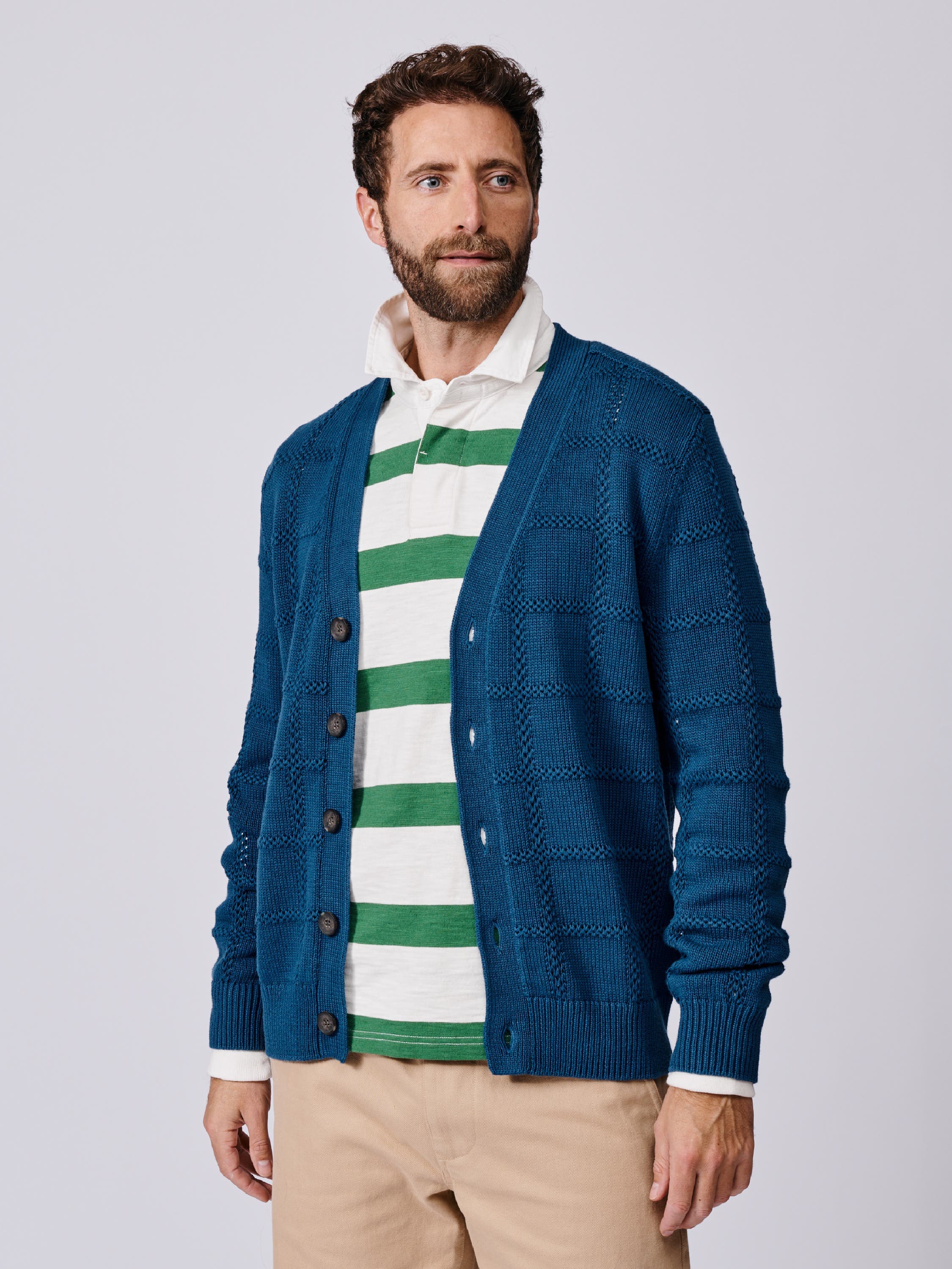 Rainham V-Neck Checked Cardigan - image 1
