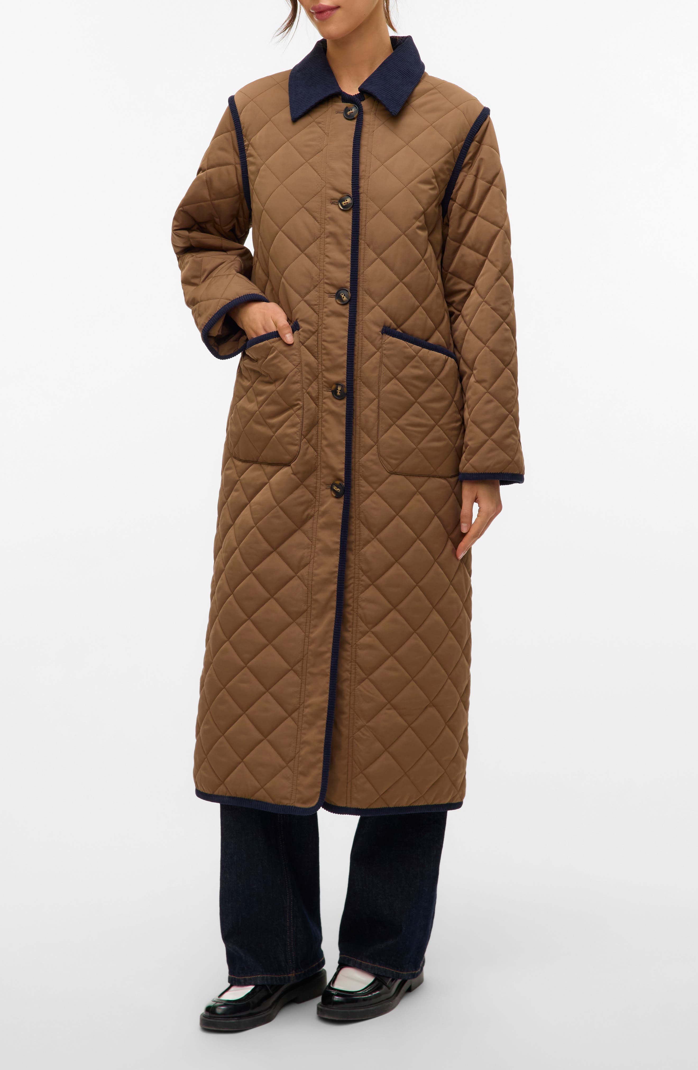 Emily Water Resistant Quilted Long Coat - image 1