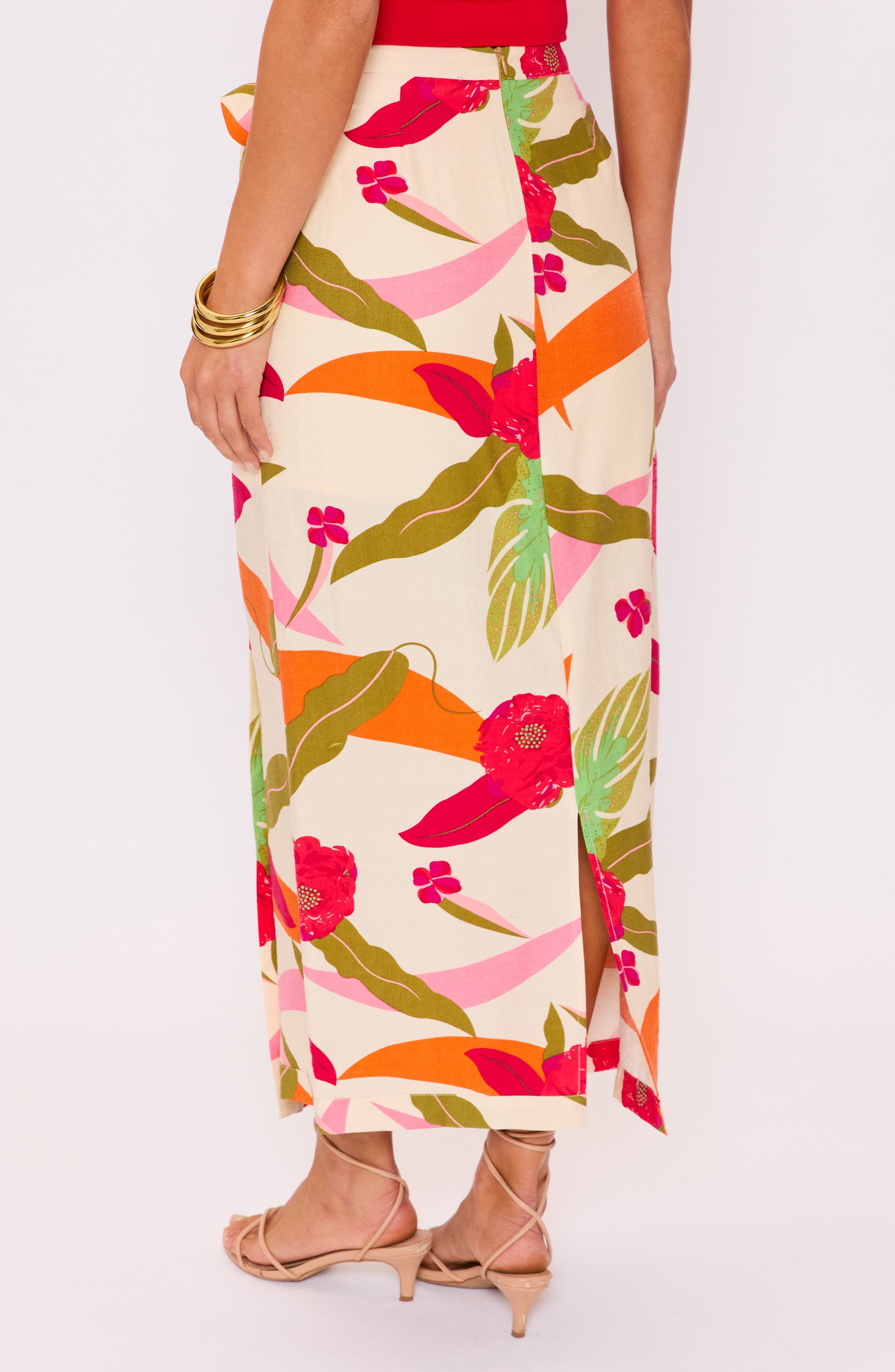 Riviera Printed Faux Wrap Skirt - image 2