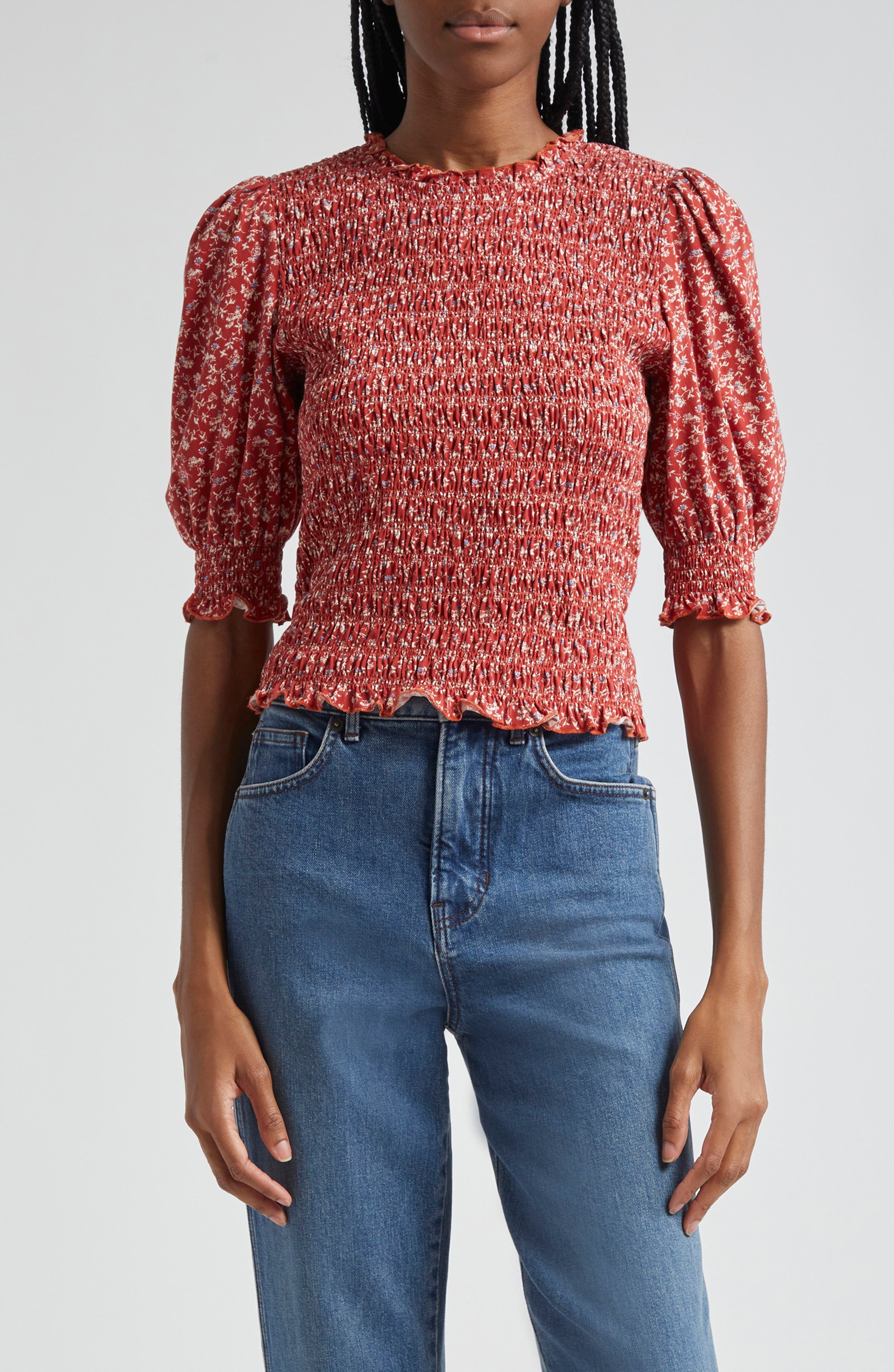 Langston Smocked Puff Sleeve Top - image 1