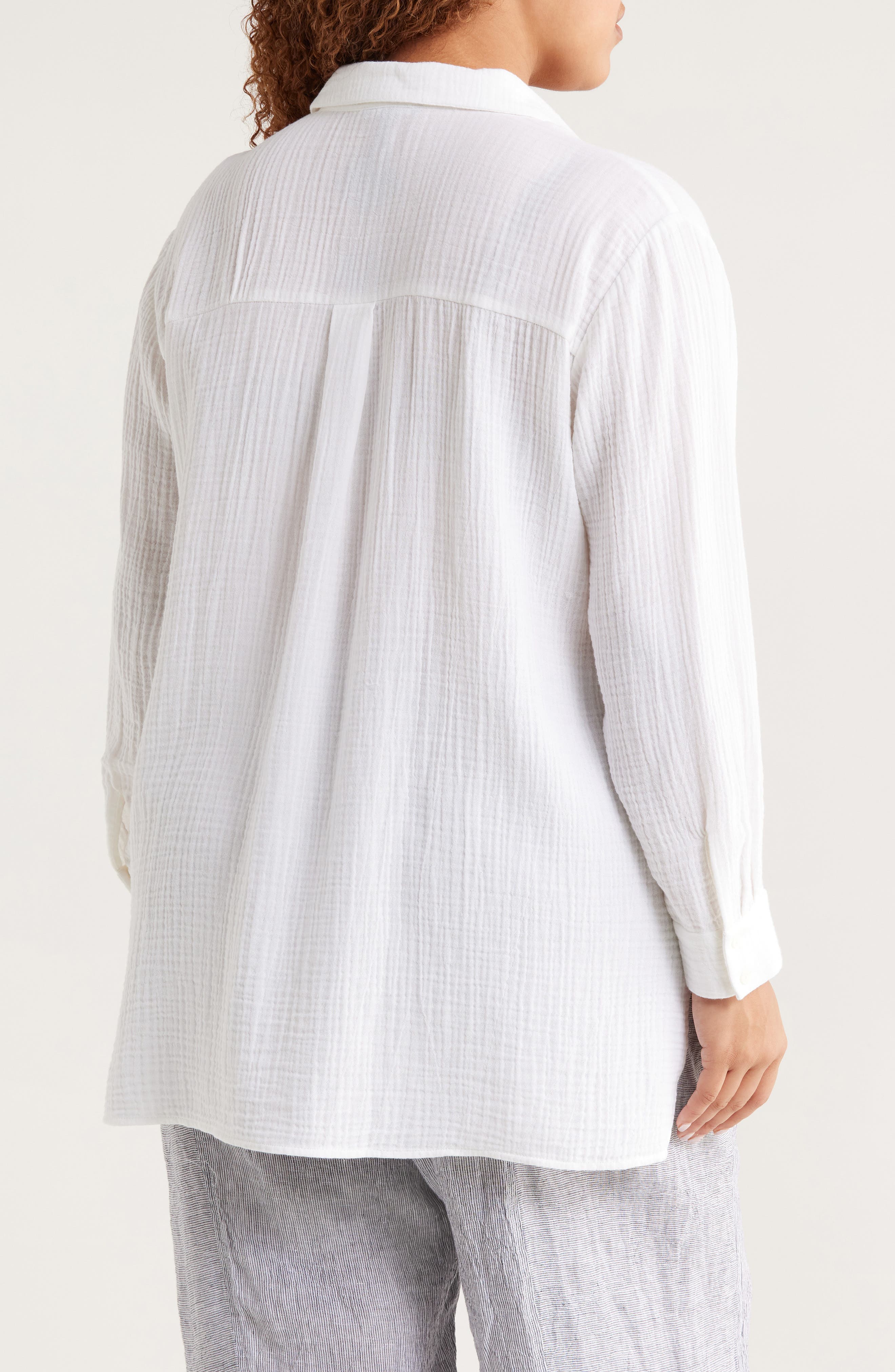 Classic Collar Easy Organic Cotton Button-Up Shirt - image 2