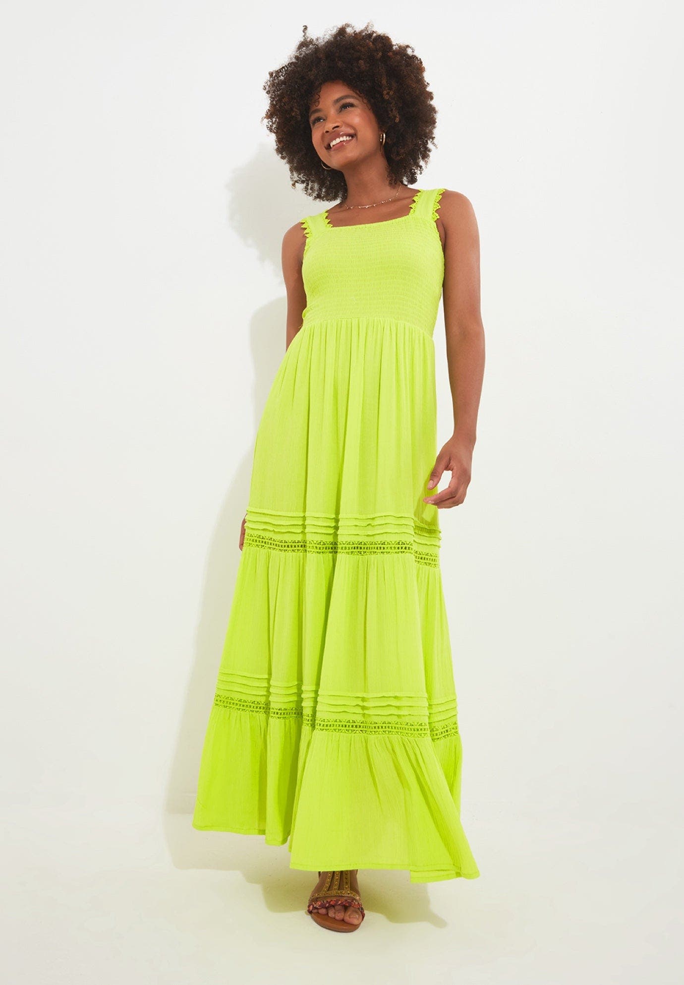 Square Neck Crinkle Maxi Dress - image 1