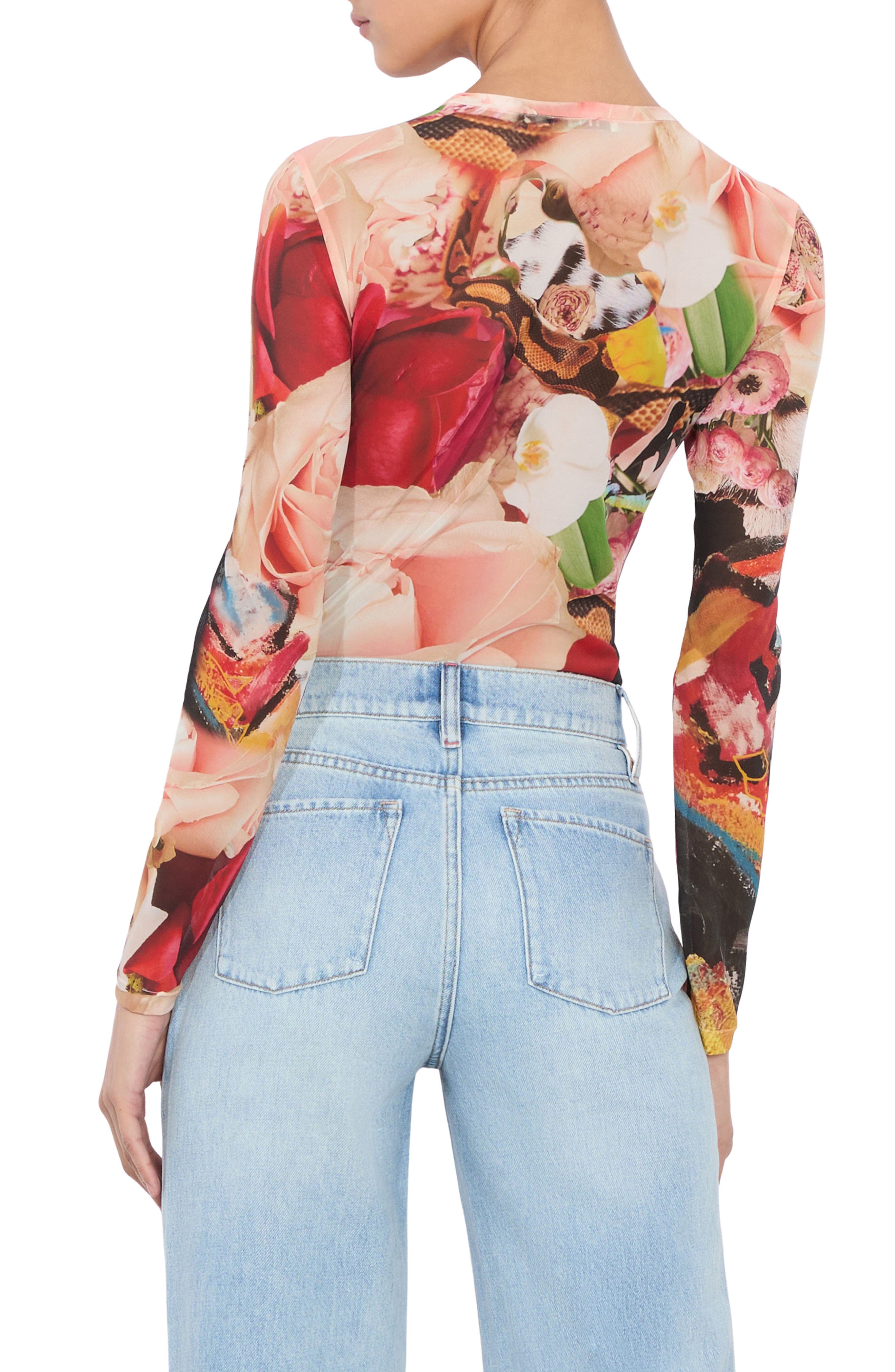 Delaina Long Sleeve Mesh Top - image 2
