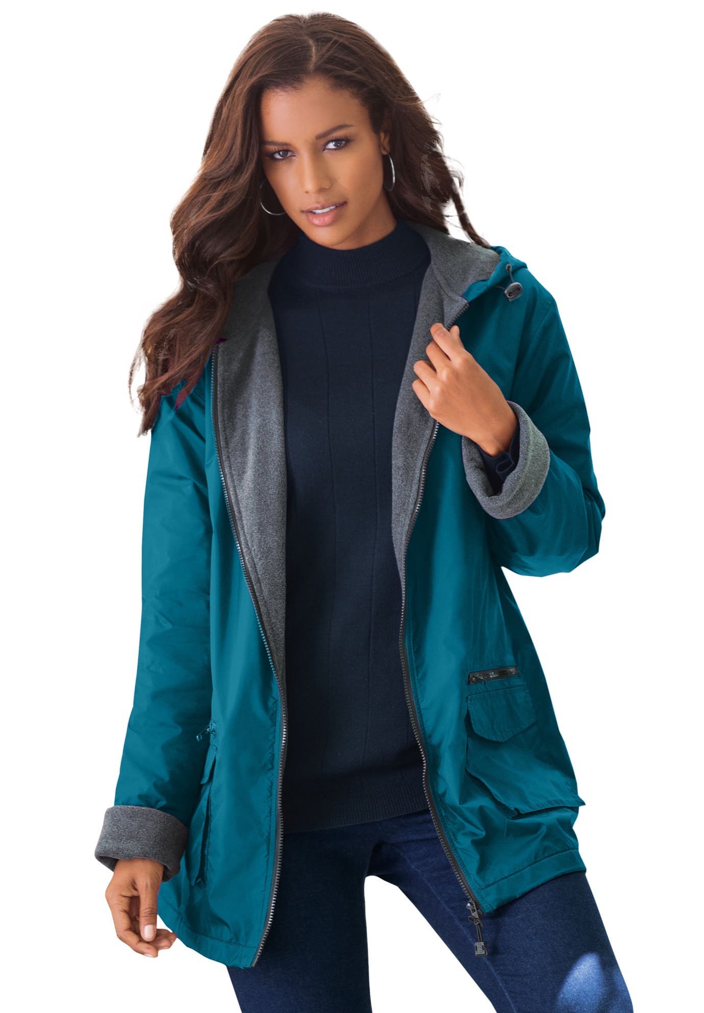Plus Size Hooded Nylon Jacket - image 5