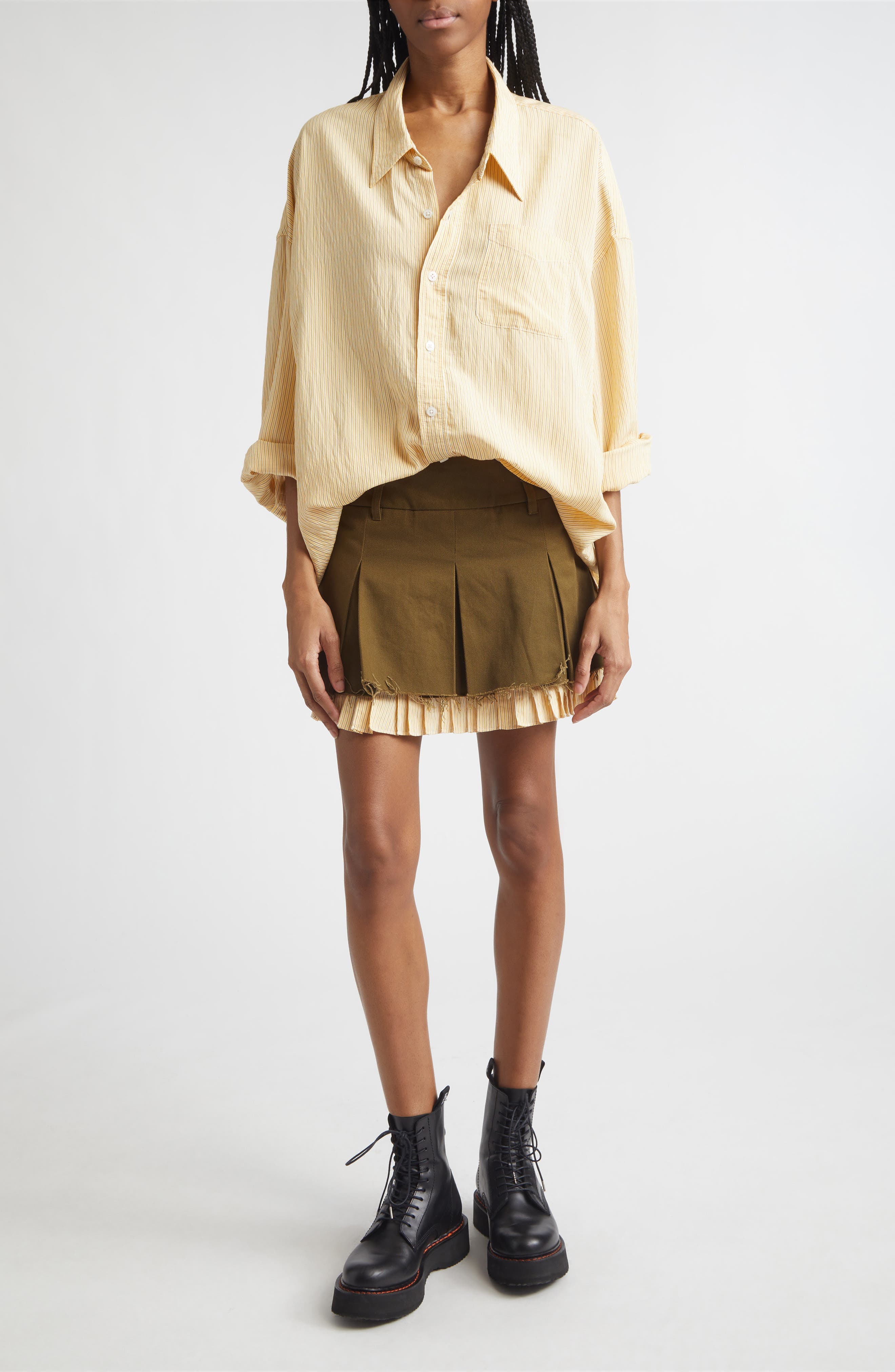 Pleated Layered Miniskirt - image 2