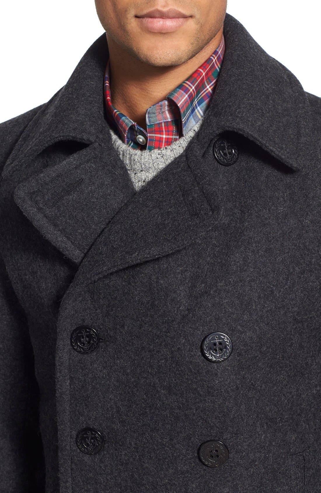 Slim Fit Wool Blend Peacoat - image 2