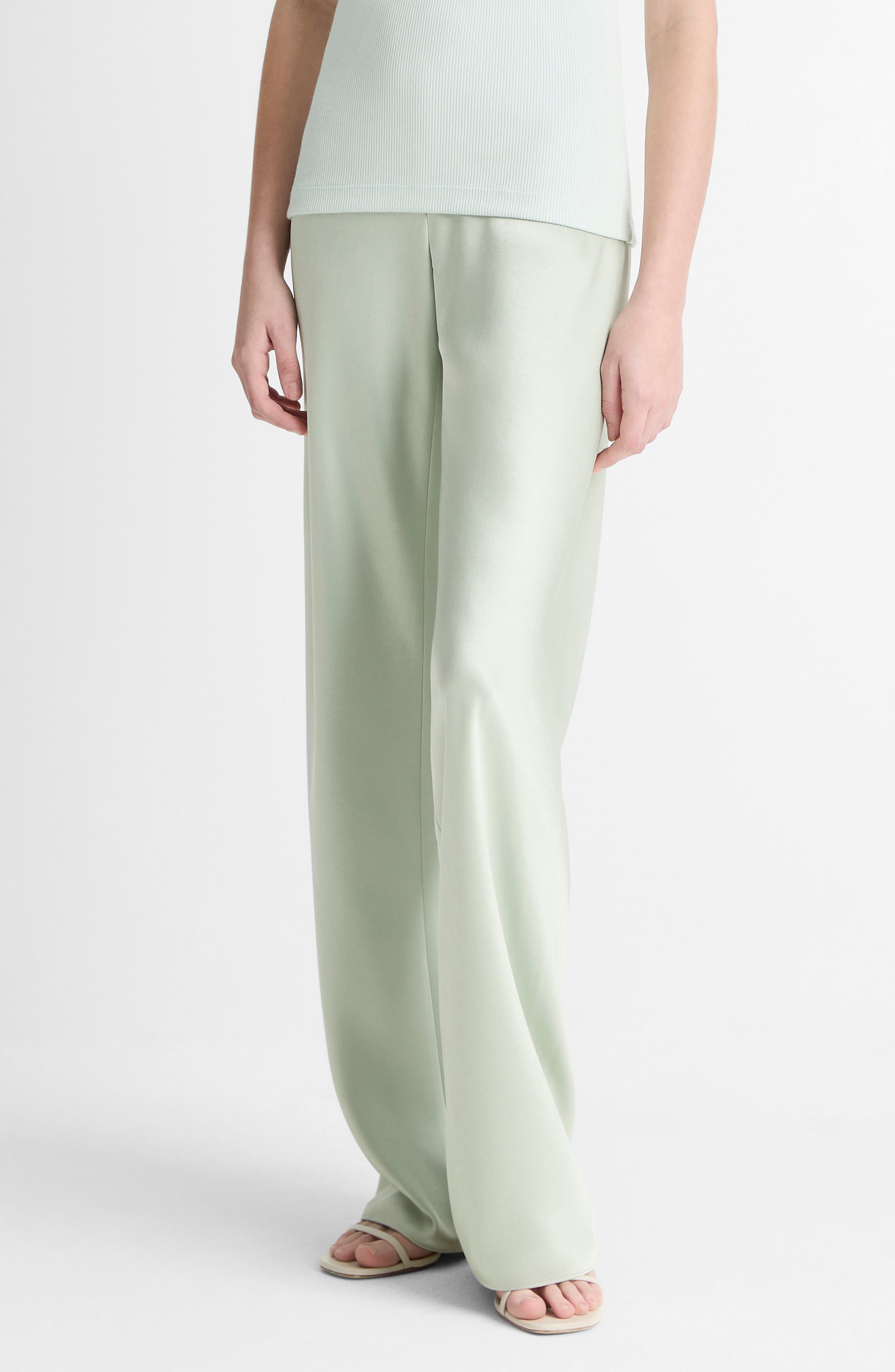 Colette High Waist Fluid Satin Bias Pants - image 1