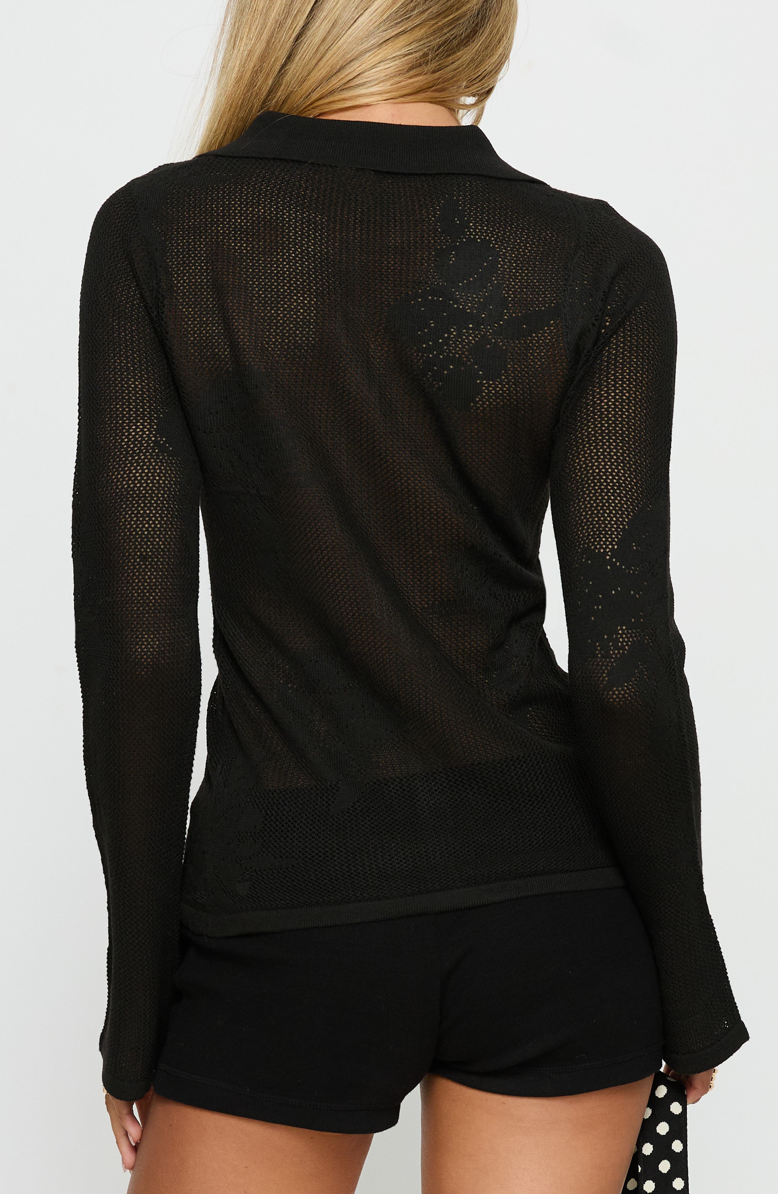 Marcita Floral Open Stitch Shirt - image 2