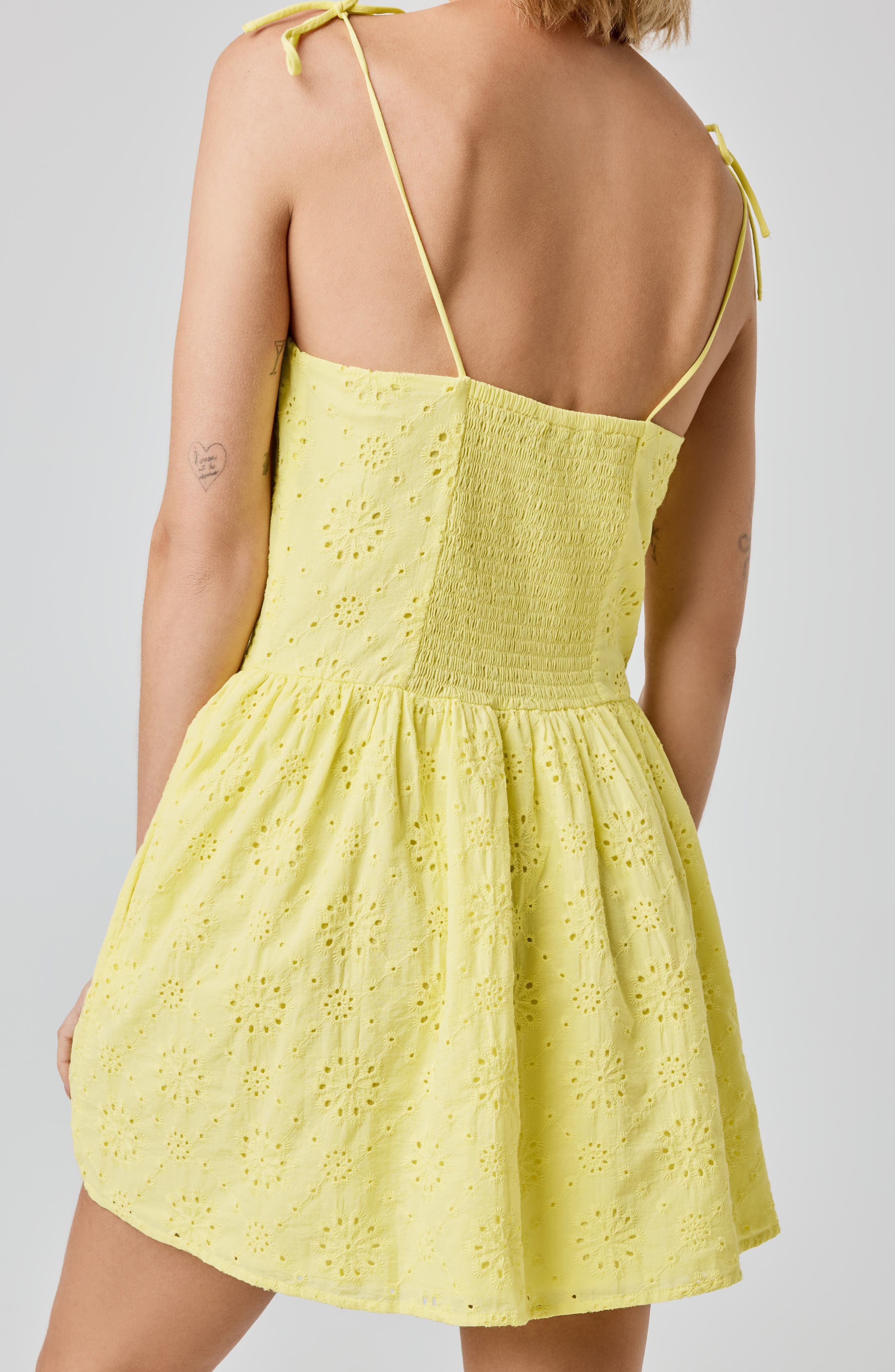Eyelet Cotton Mini Sundress - image 2