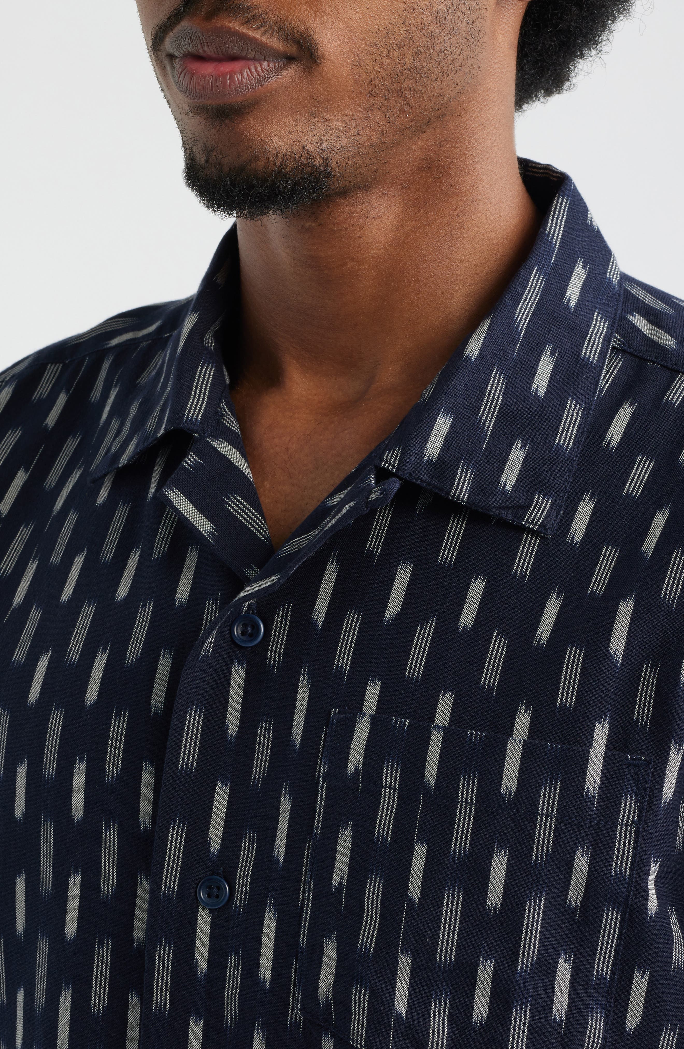 Ikat Short Sleeve Button-Up Shirt - image 2