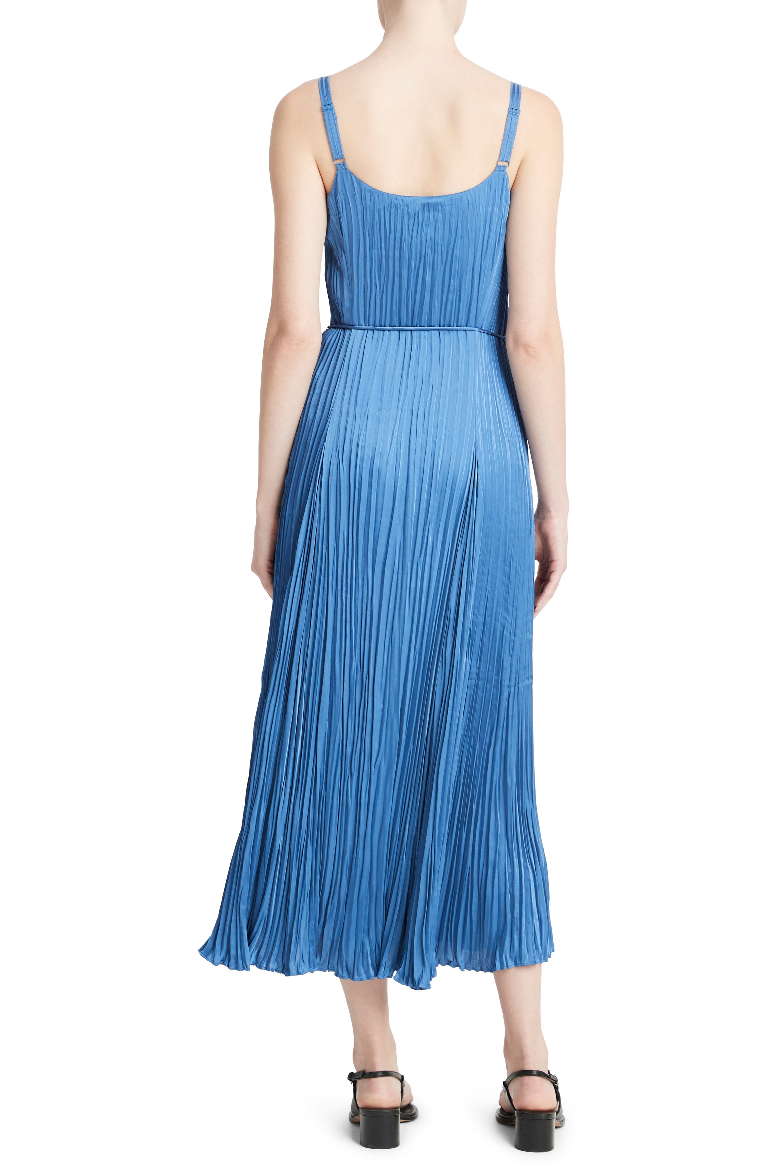 Relaxed Plisse Satin Midi Slipdress - image 2