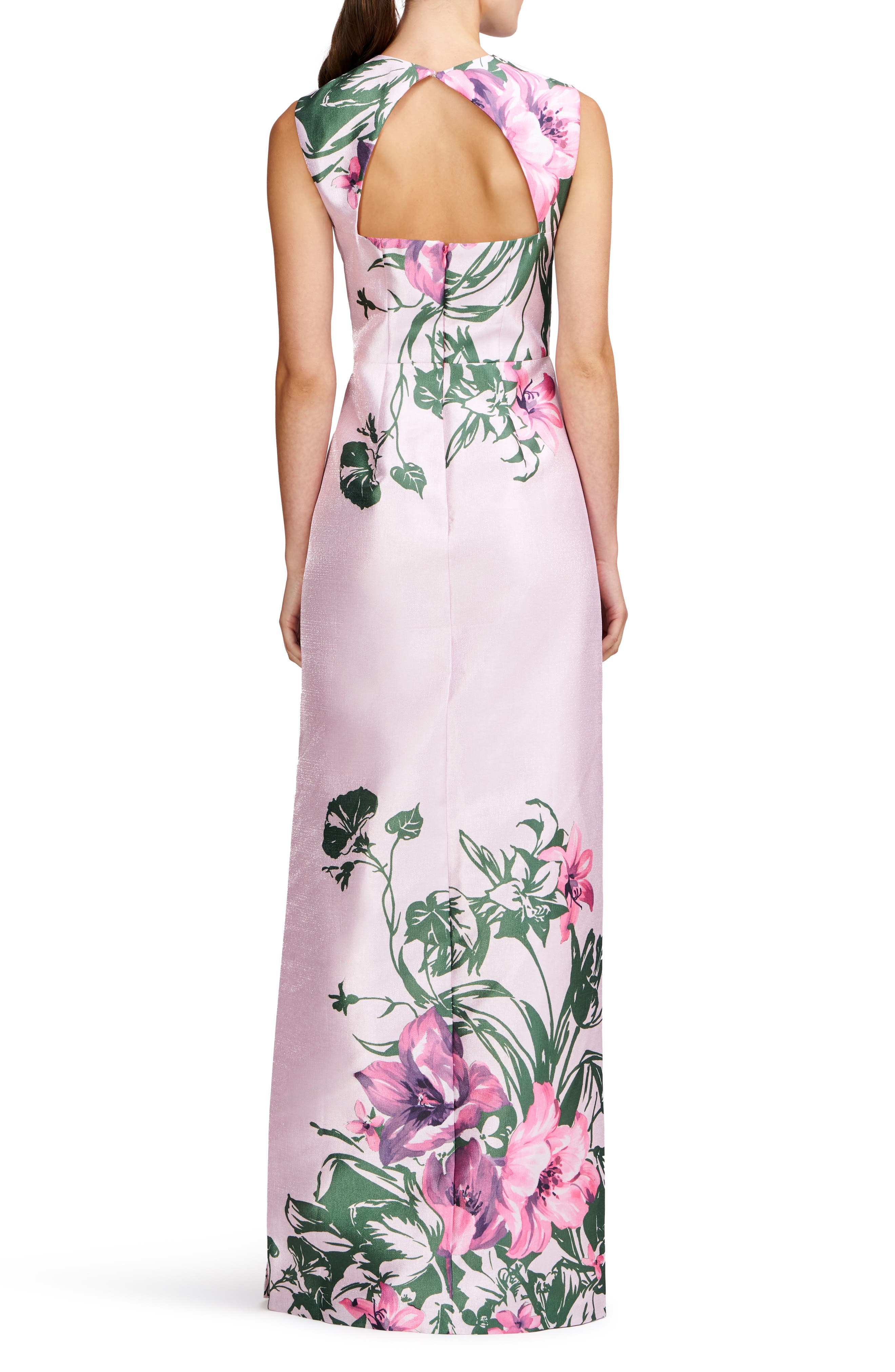 Ayla Placement Print Column Gown - image 2