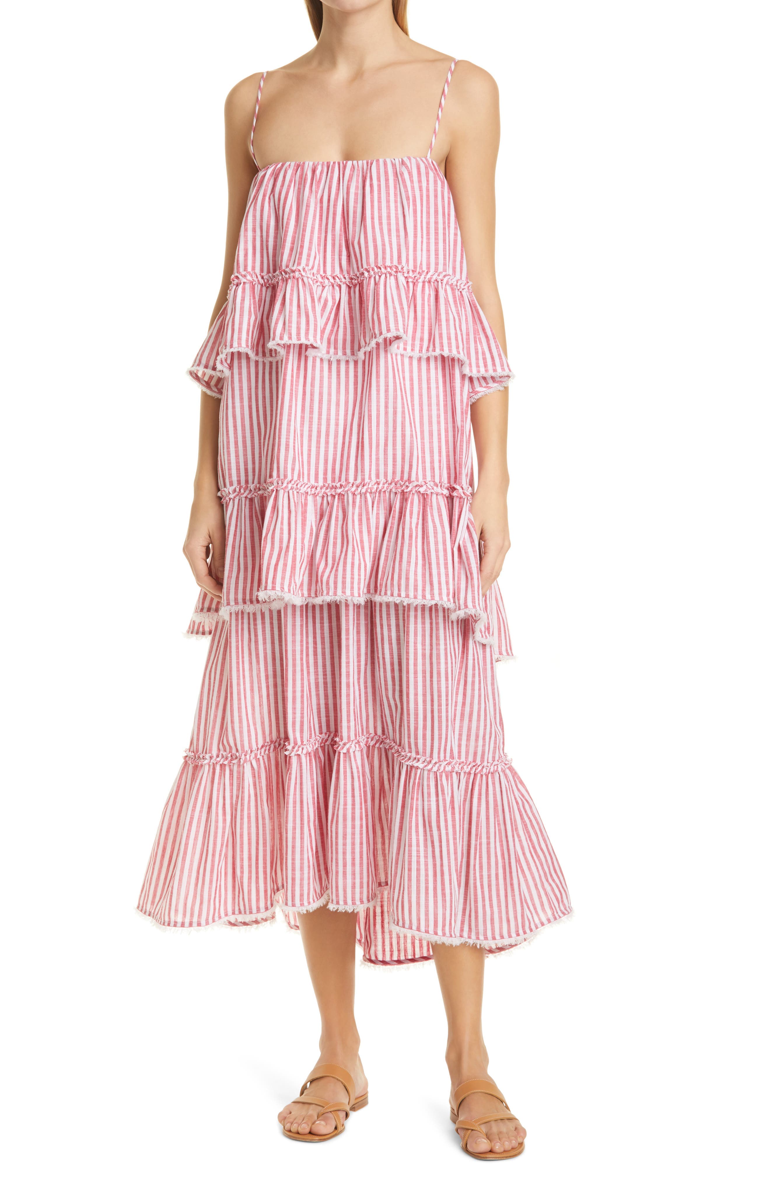 Avva Stripe Tiered Sundress - image 1