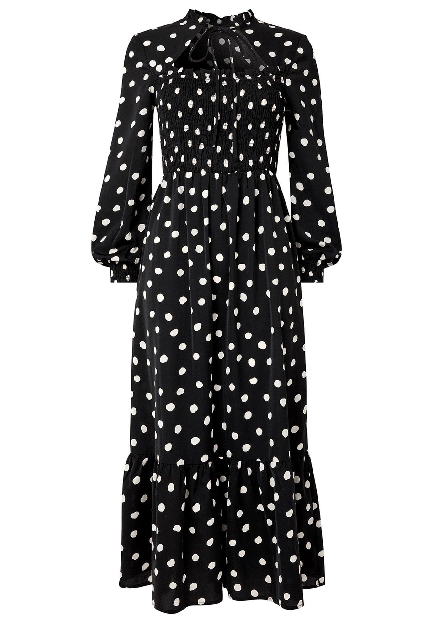 Long Sleeve Smocked Midi Dress - image 2