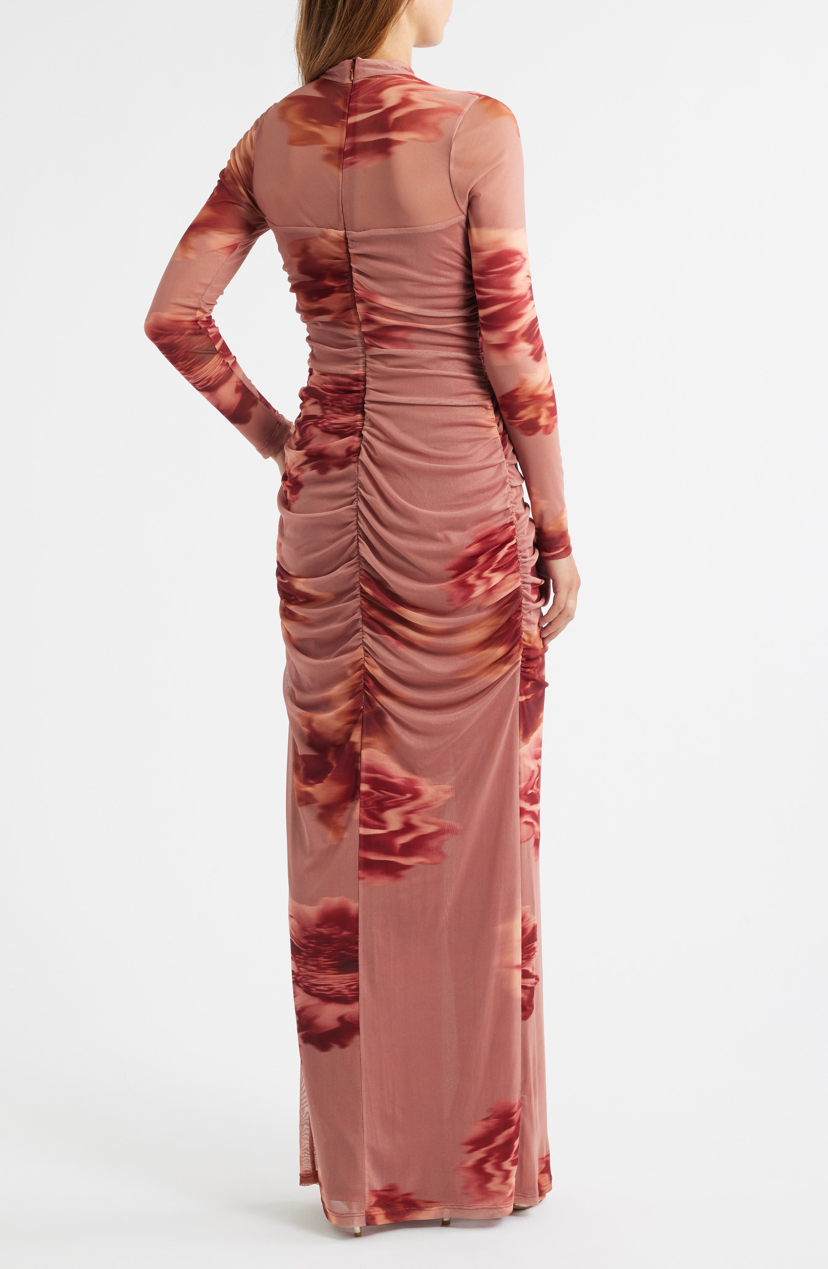 Wendy Floral Ruched Long Sleeve Gown - image 2