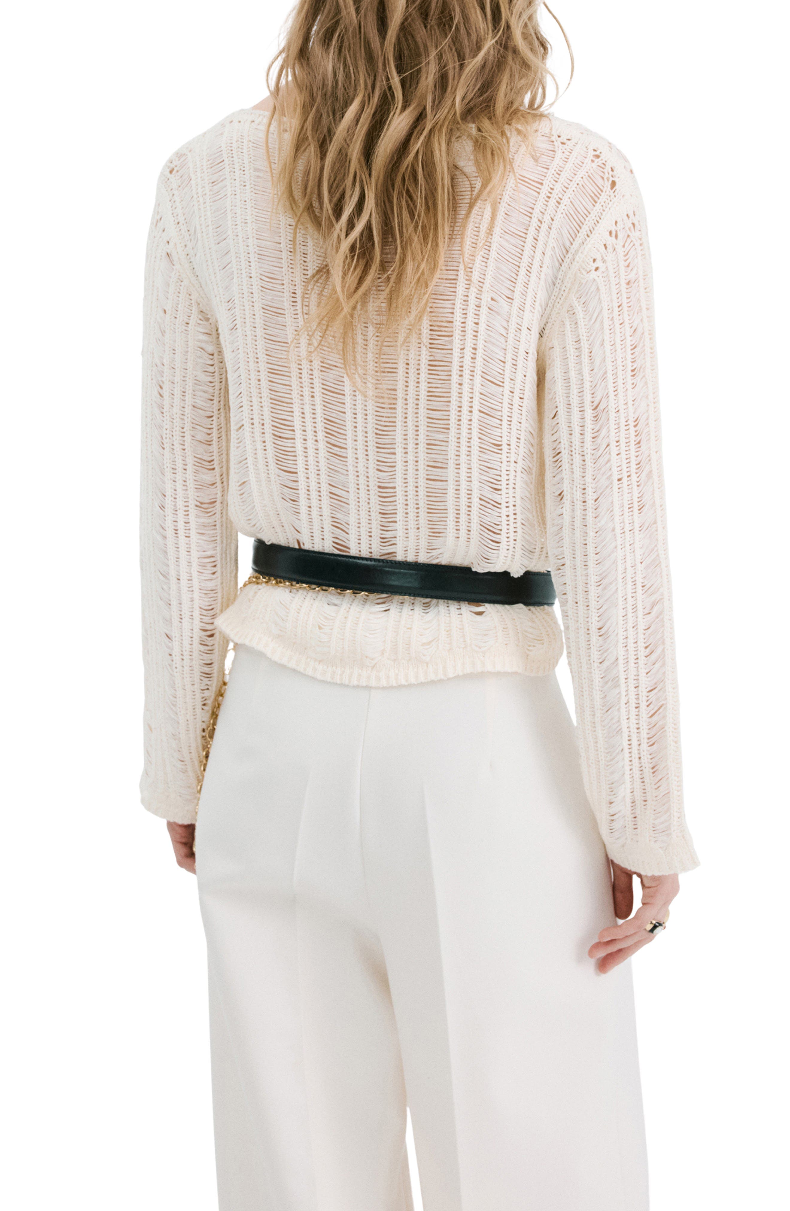 Fray Open Knit Sweater - image 2