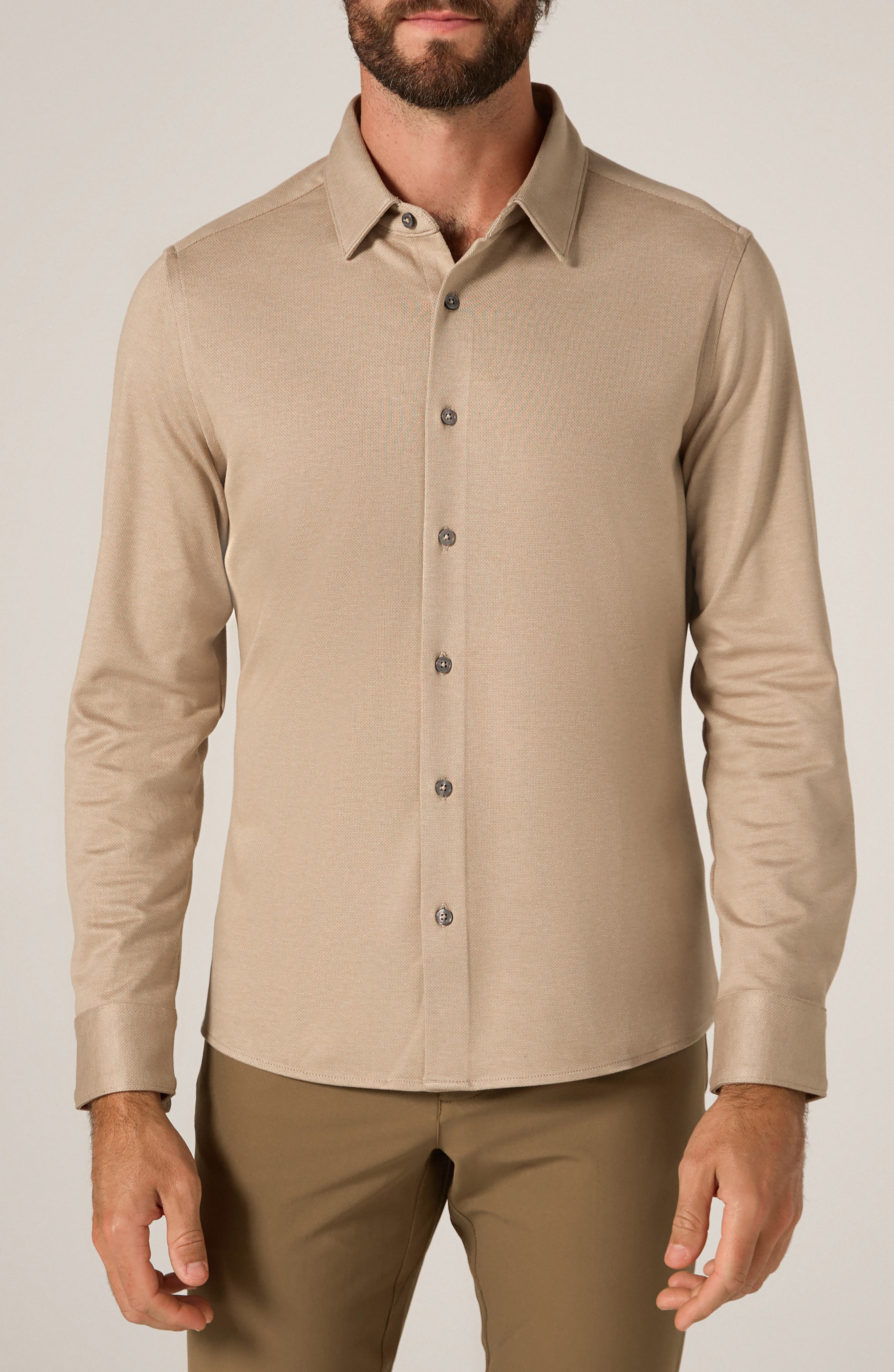 Bowery Texture Knit Button-Up Shirt - image 1
