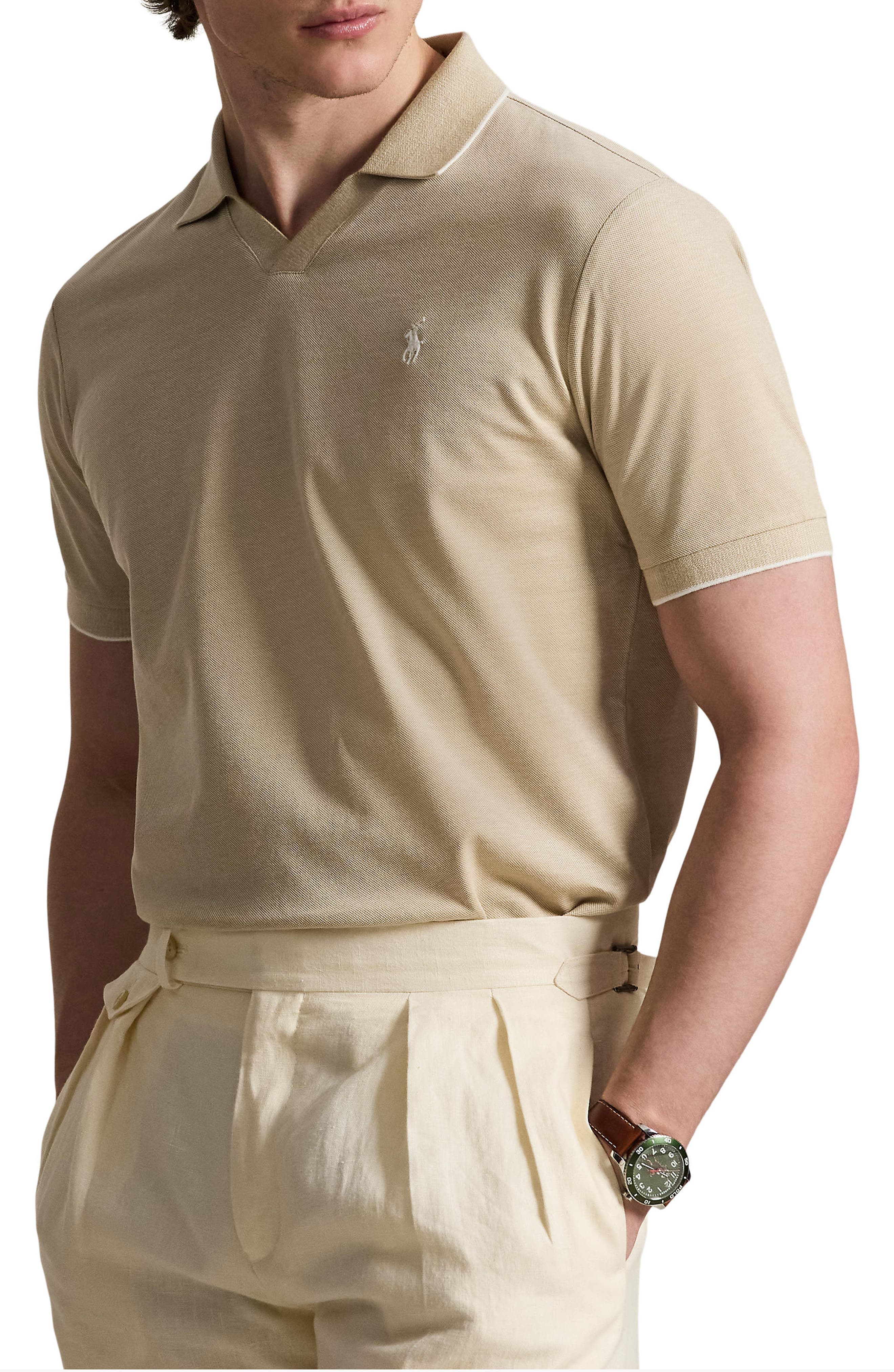 Jacquard Mesh Polo Shirt - image 1