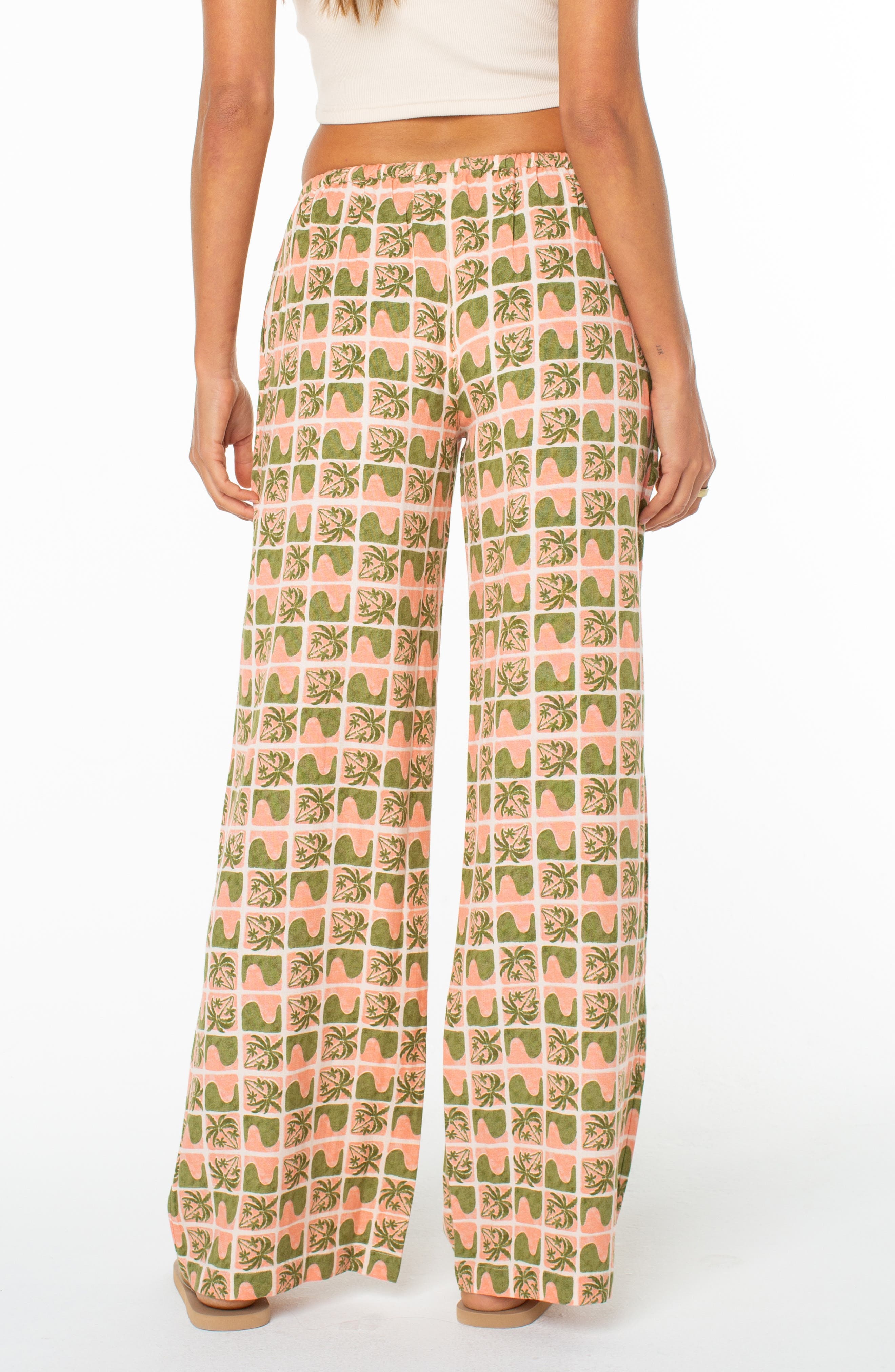 Iyla Printed Wide Leg Drawstring Pants - image 2