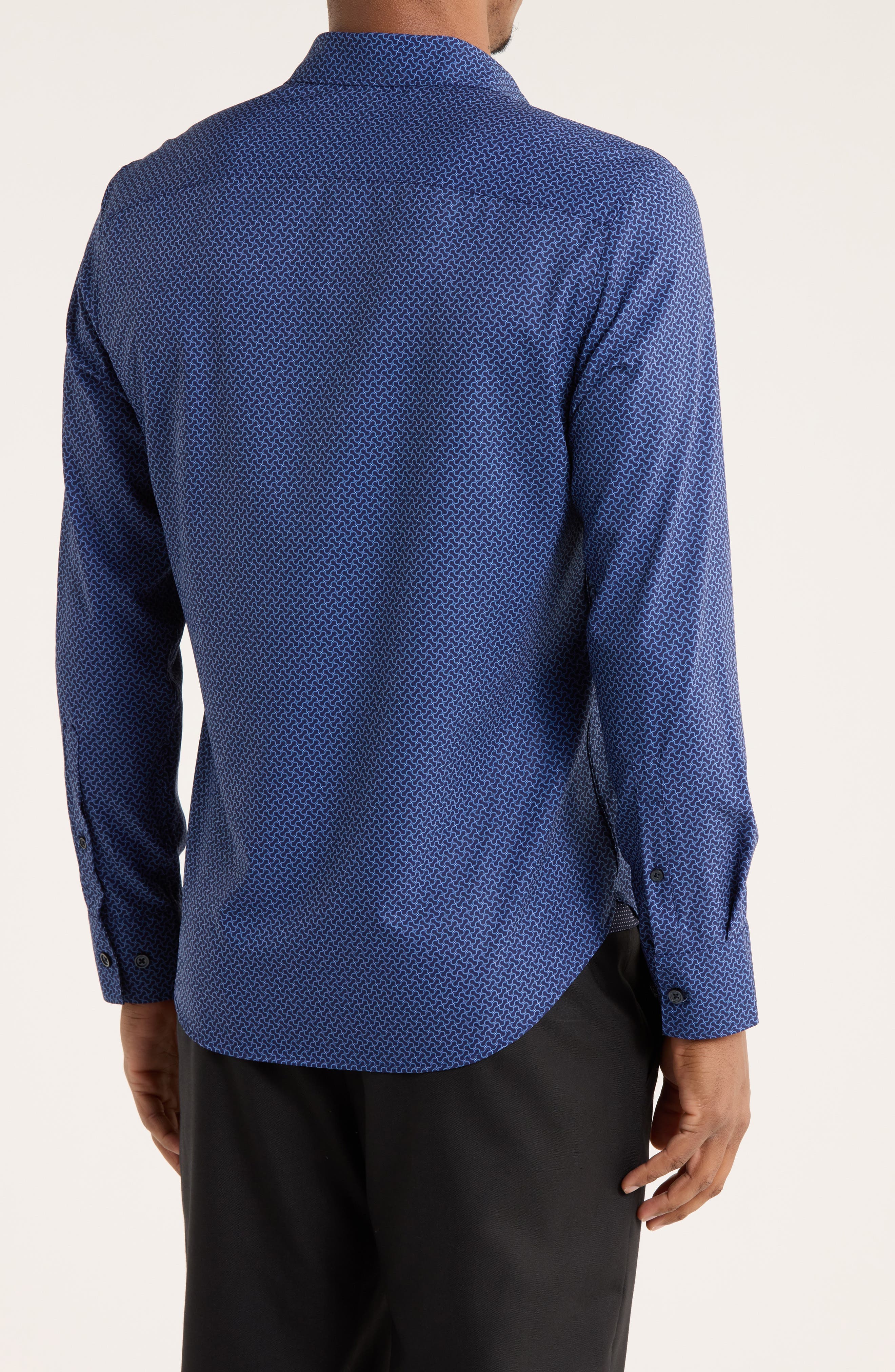 Squiggle Print Slim Fit Performance Button-Up Shirt - image 2