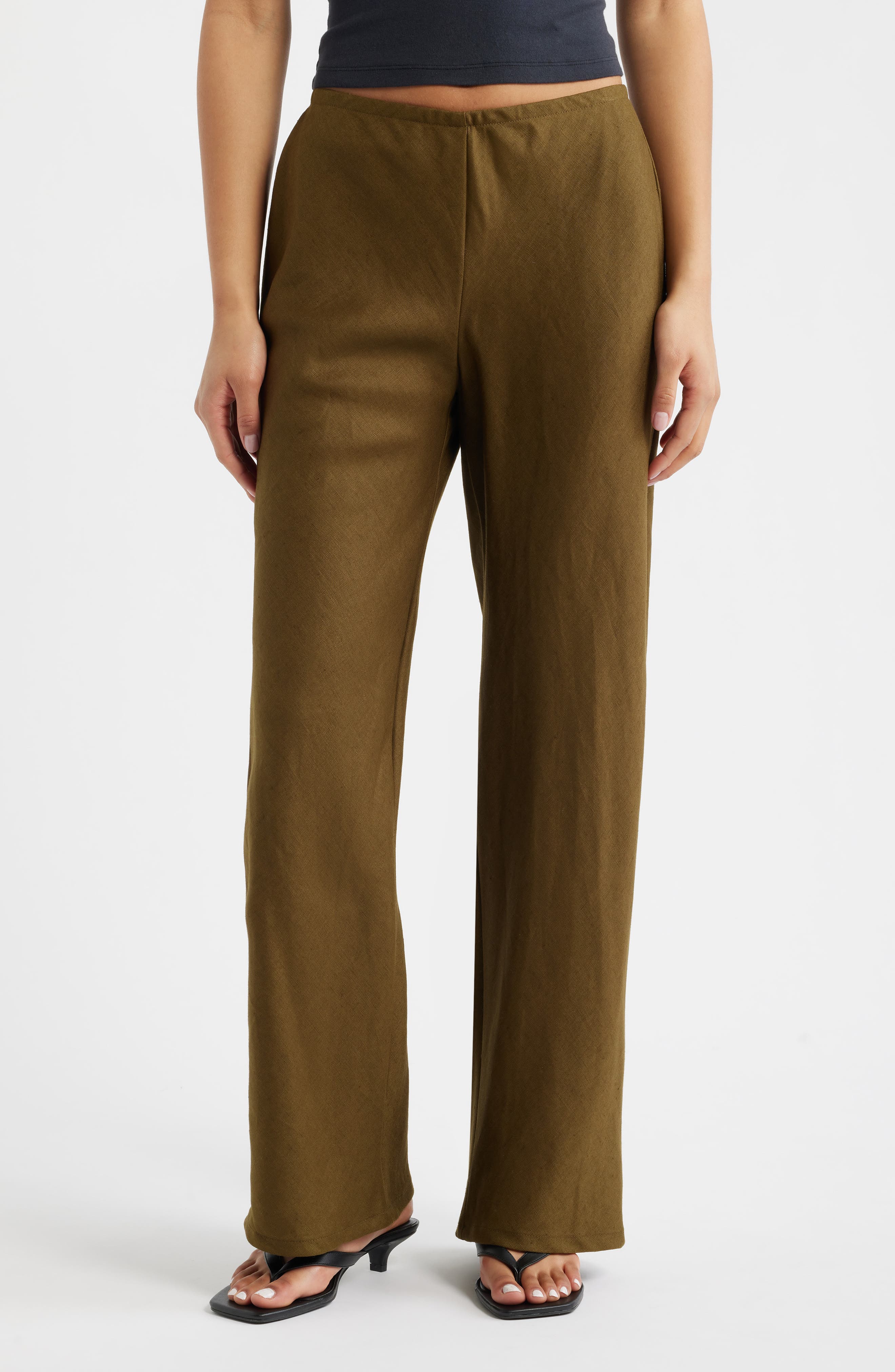 Gale High Waist Linen Pants - image 1