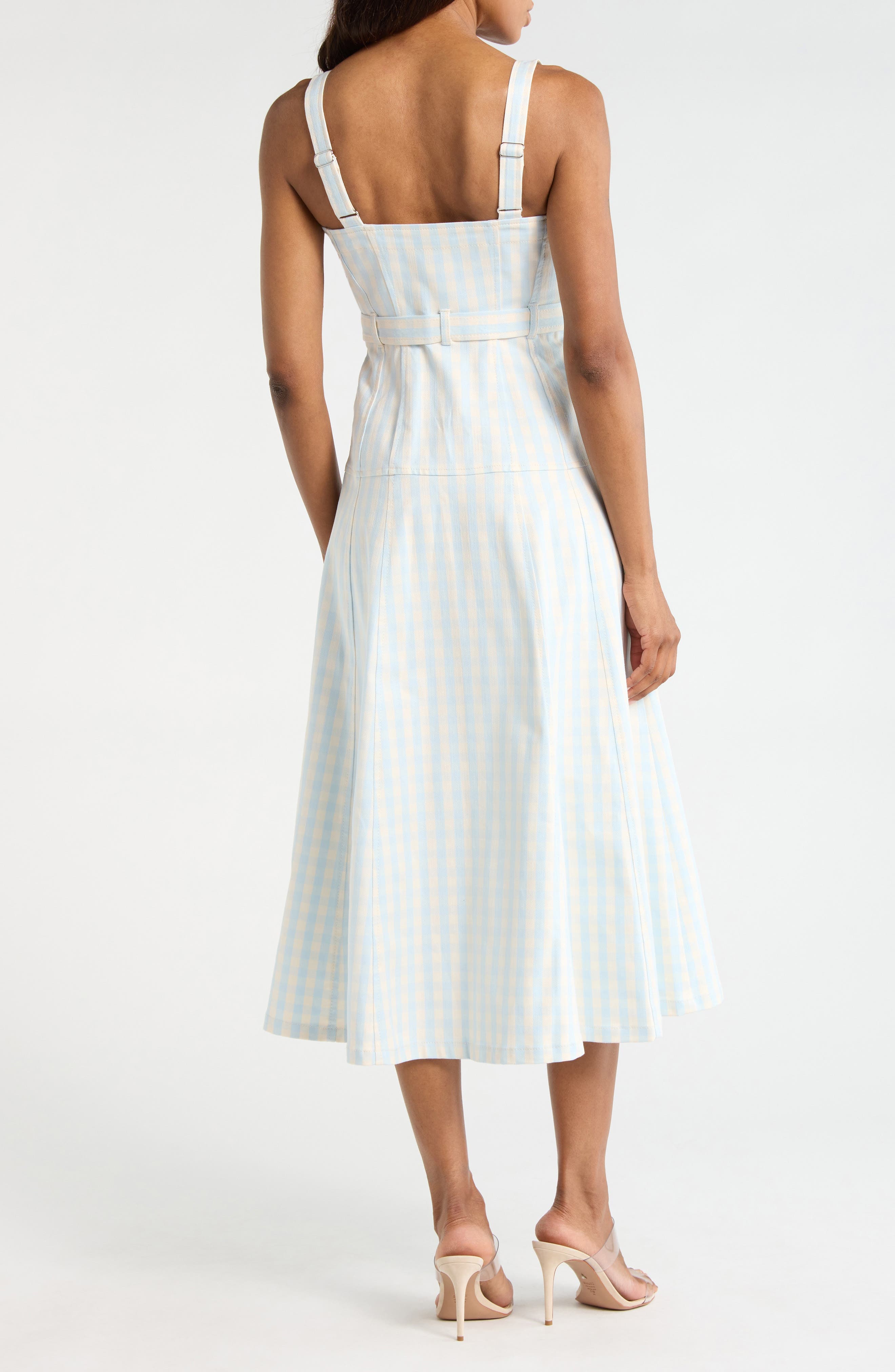 Tina Gingham Belted Denim Sundress - image 2