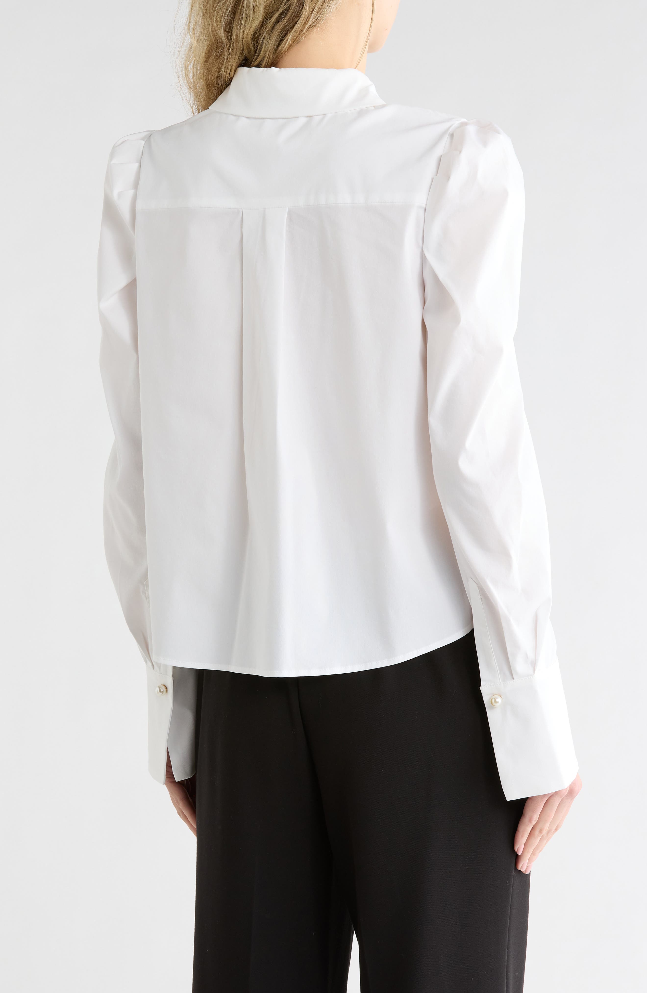 Pleated Shoulder Button-Up Shirt - image 2