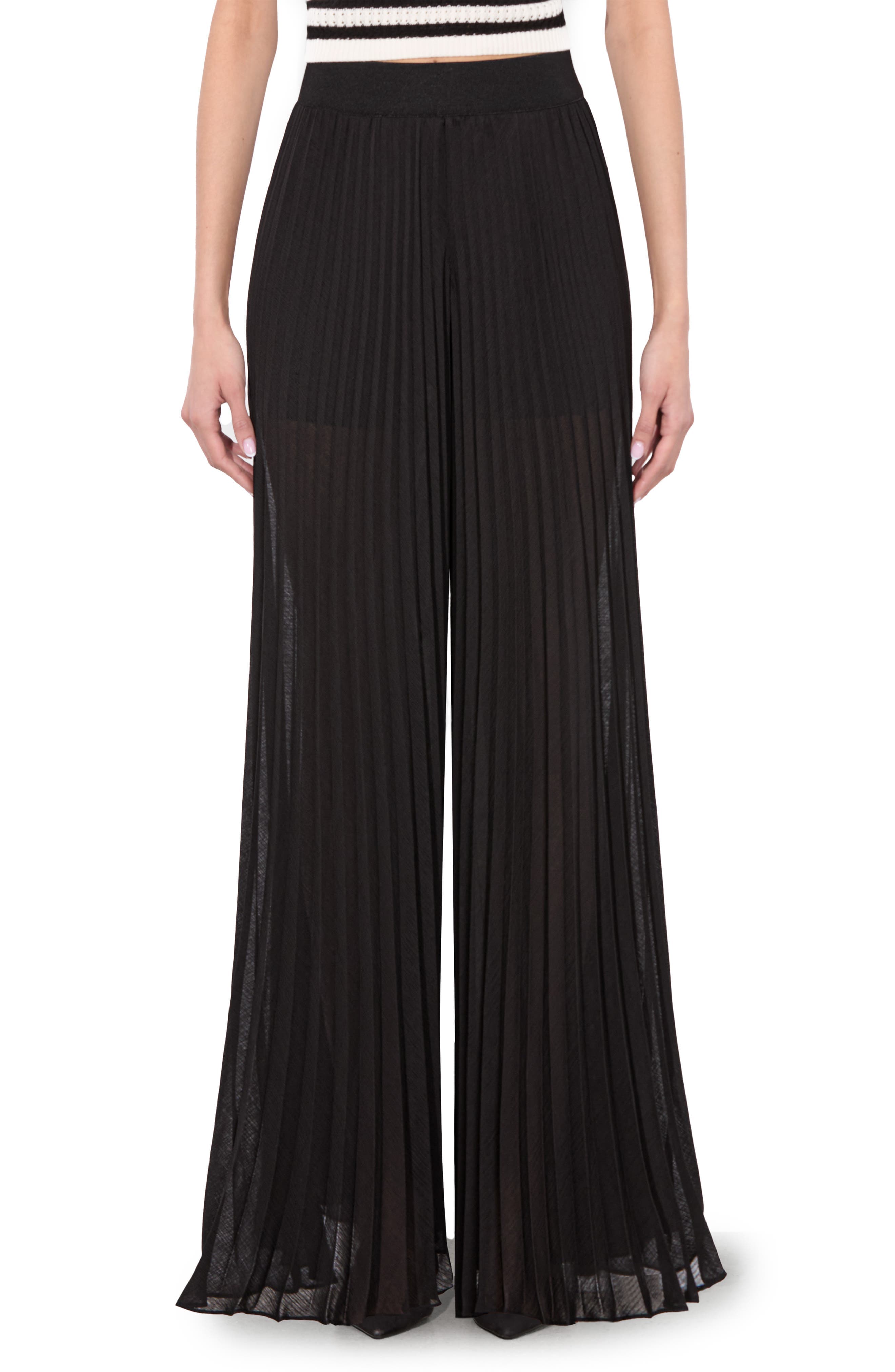 Athena Accordion Pleated Wide Leg Pants - image 1