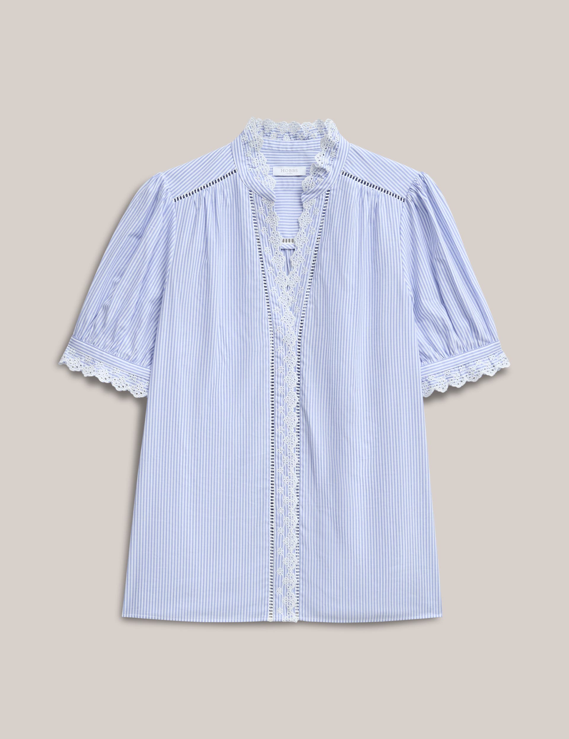 Naima Scalloped Lace Trim Pintuck Blouse - image 2
