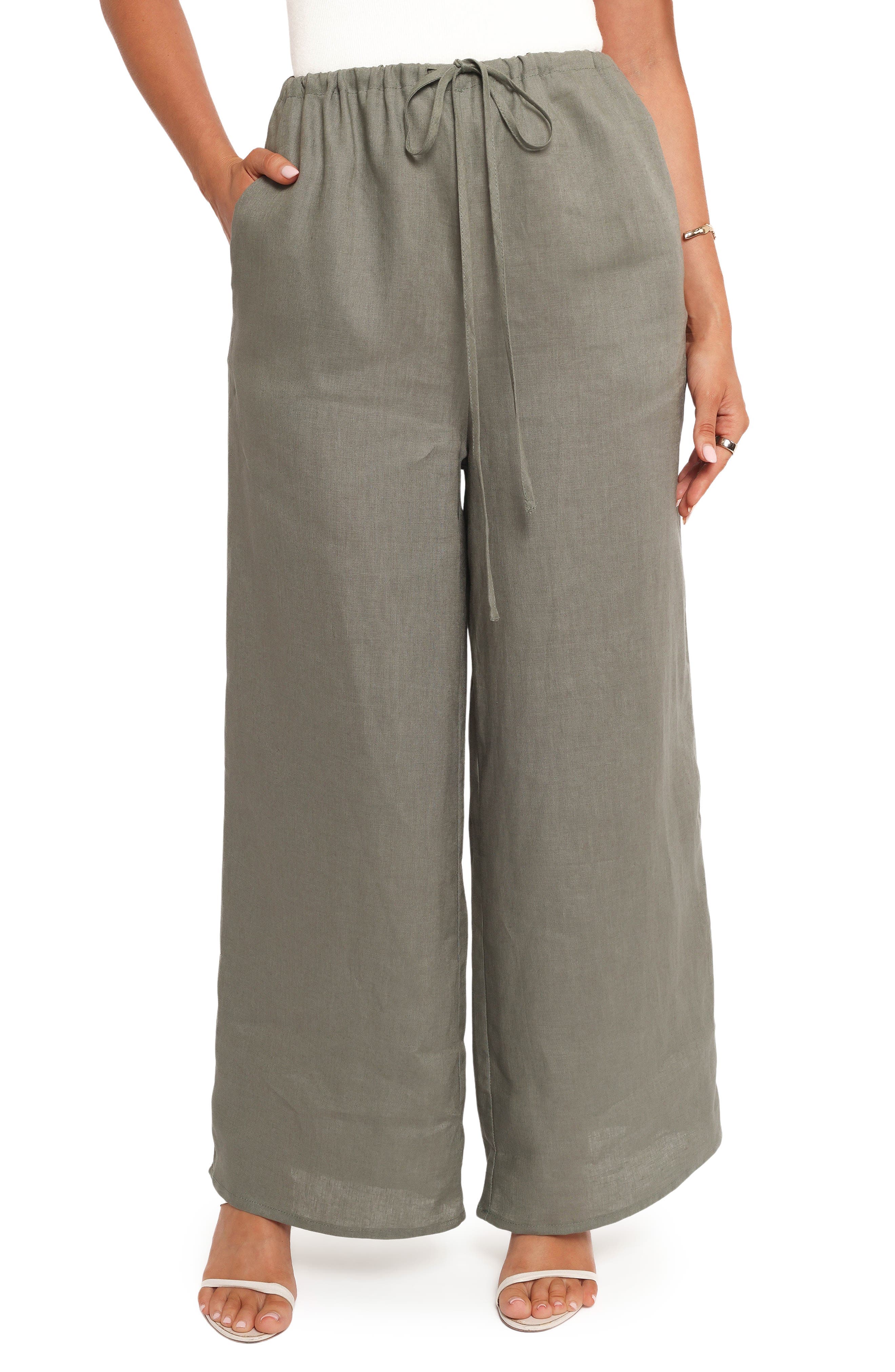 Clairo Linen Drawstring Pants - image 1