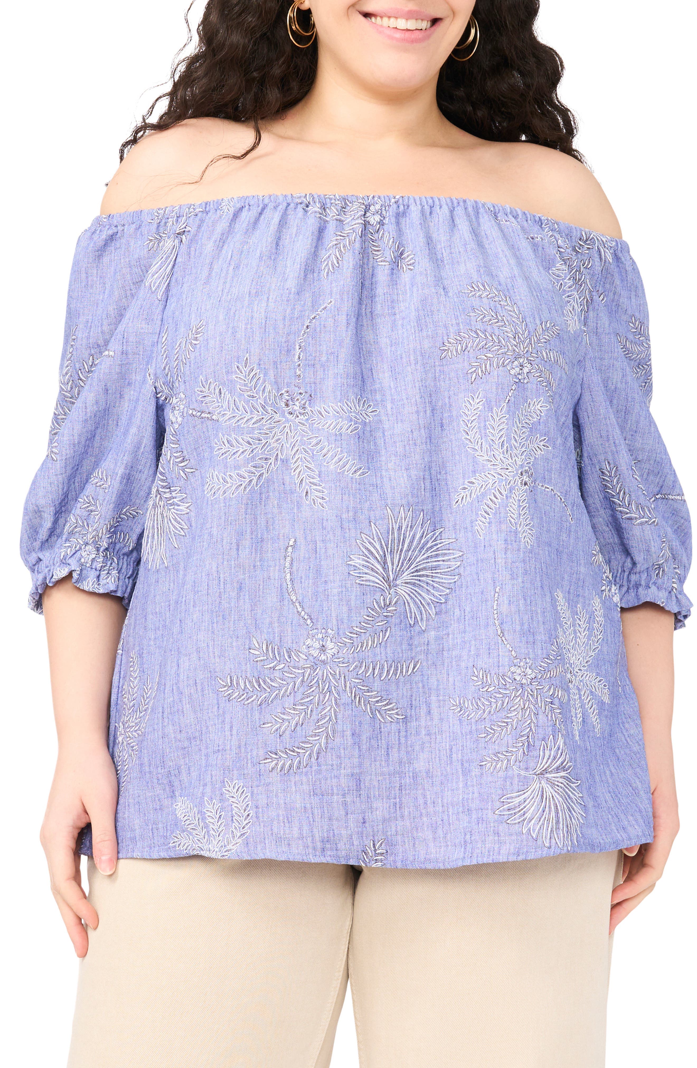 Off the Shoulder Puff Sleeve Top - image 1