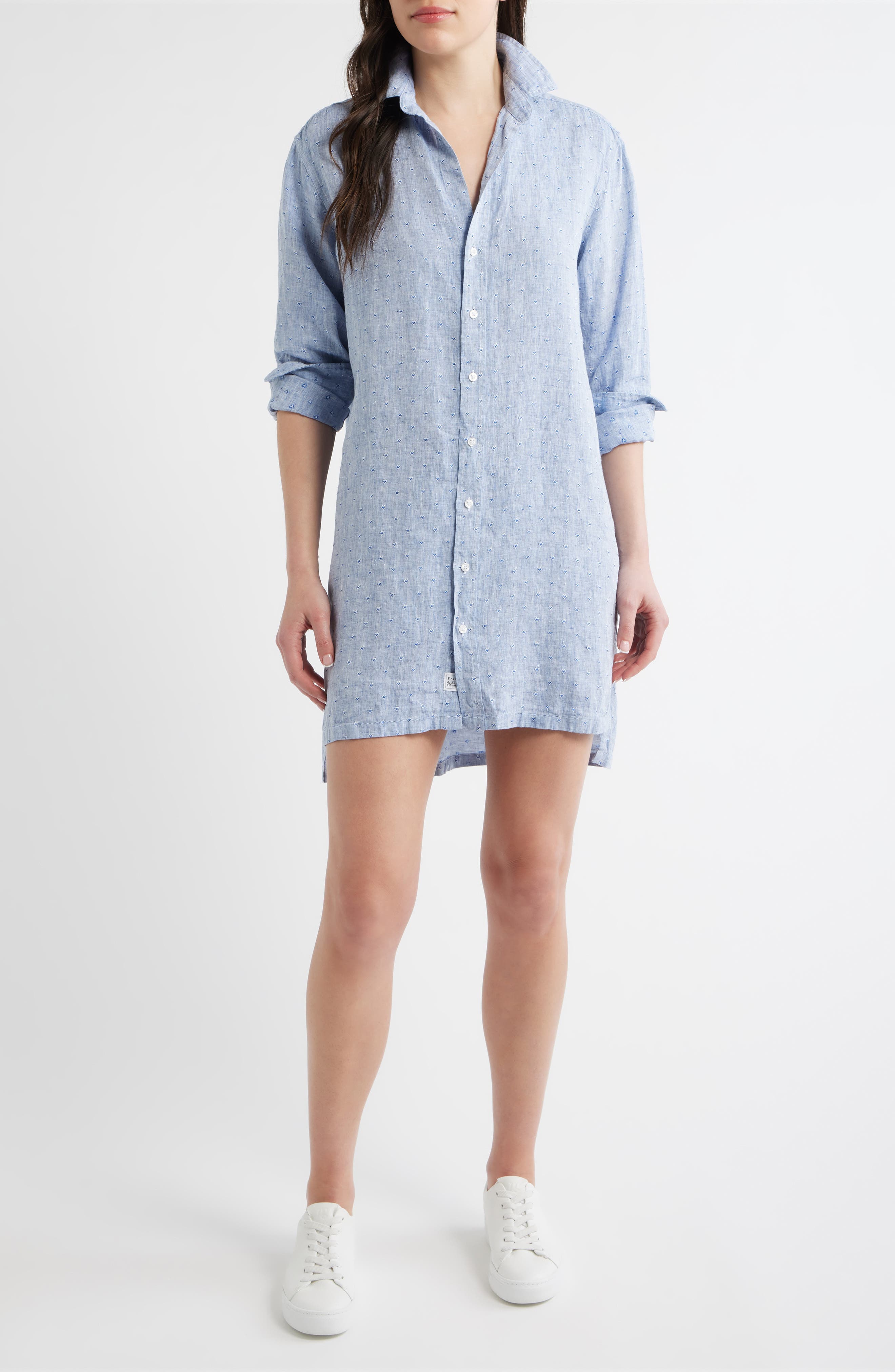 Hunter Stripe Step Hem Linen & Cotton Shirtdress - image 1