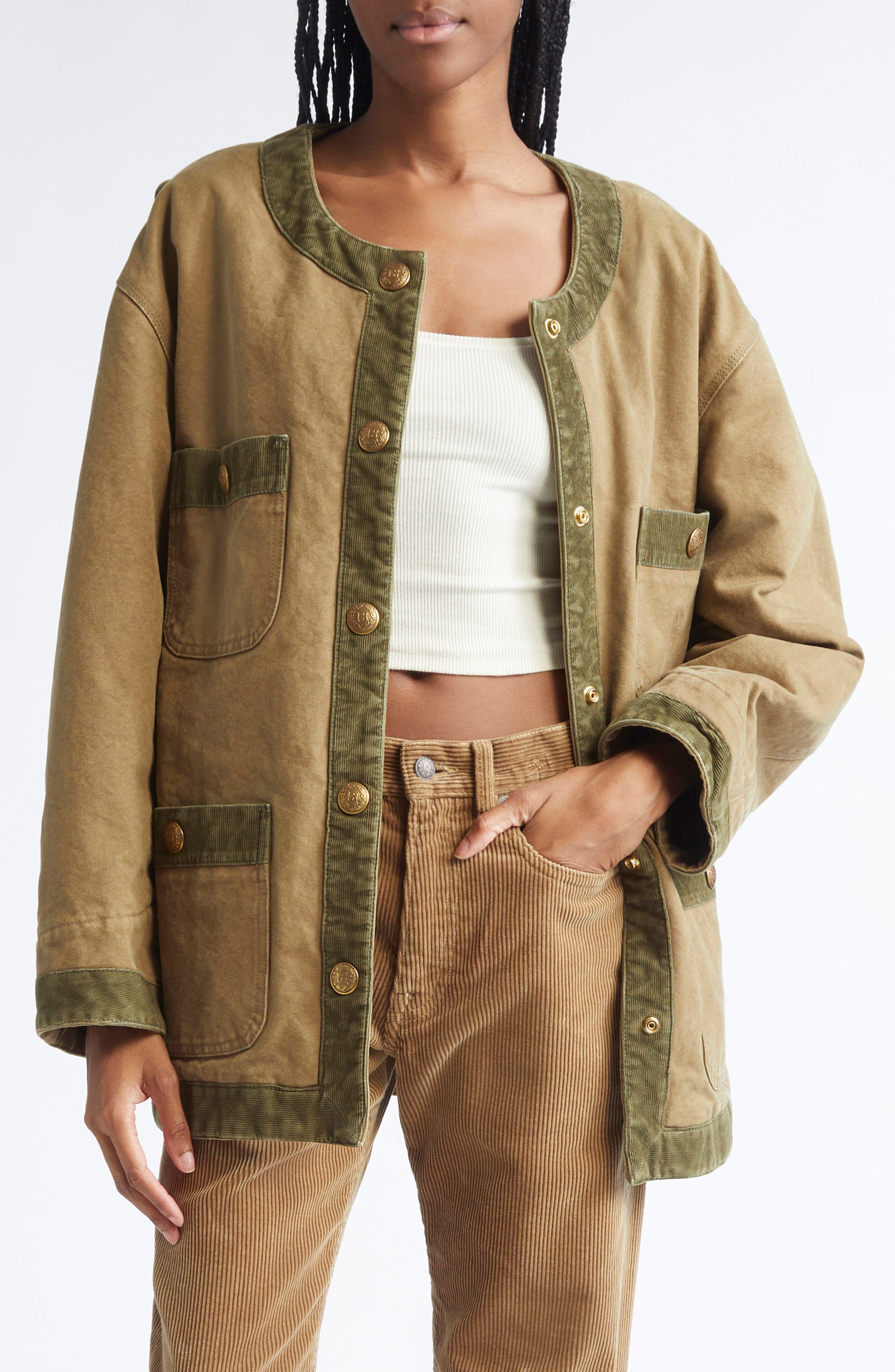 Corduroy Trimmed Chore Jacket - image 1