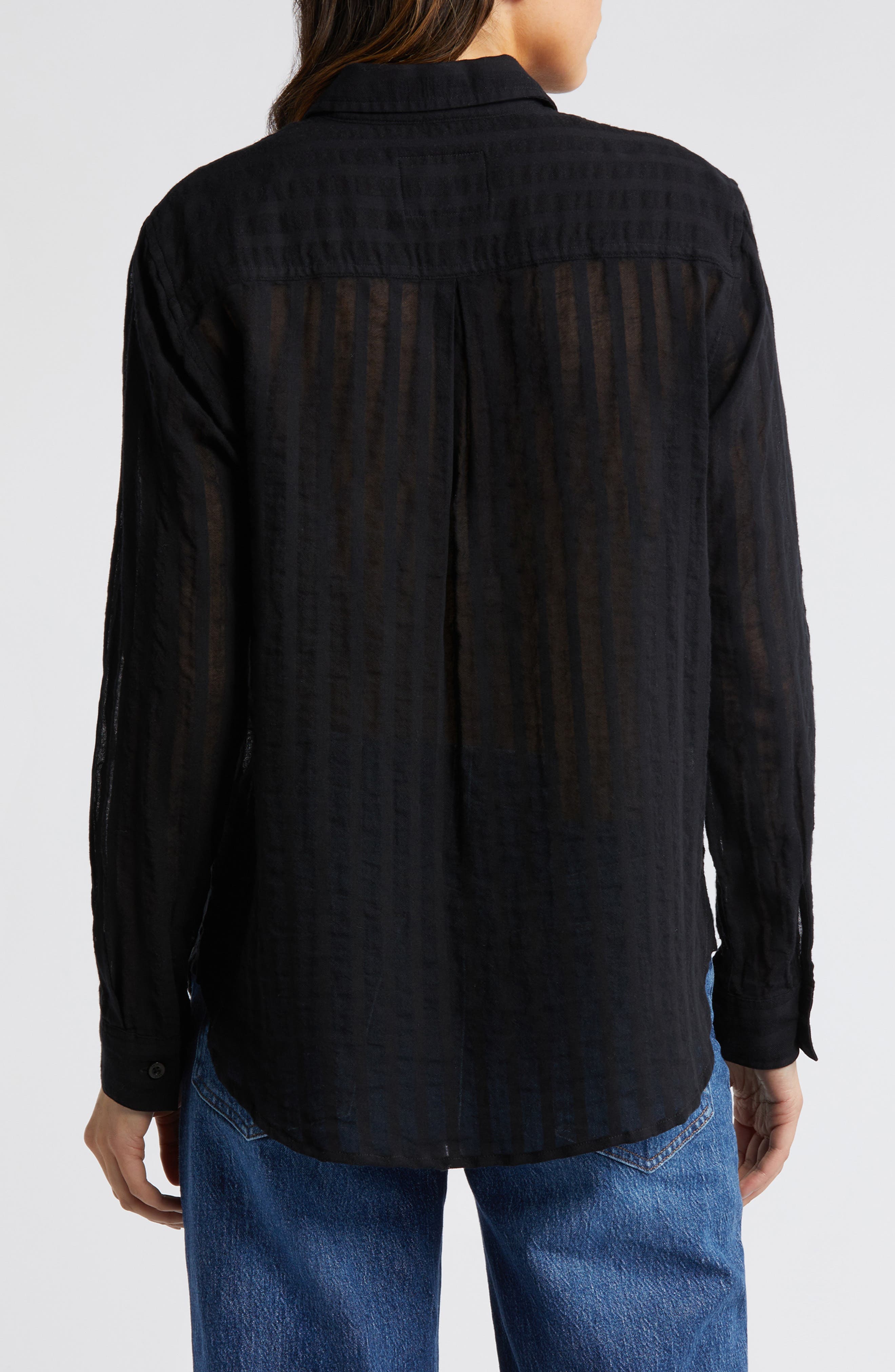 Charli Shadow Stripe Cotton Button-Up Shirt - image 2