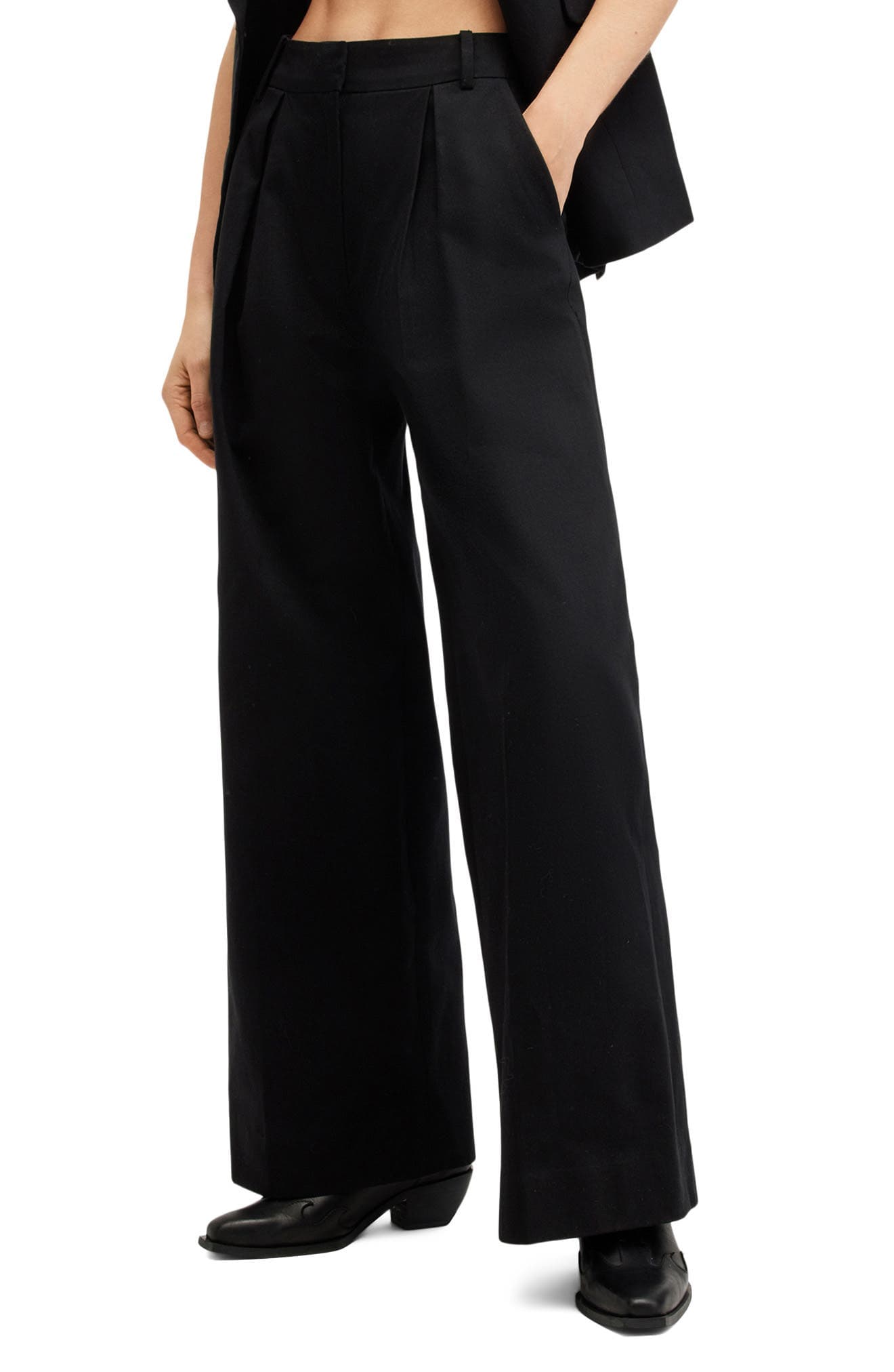 Hally Pleat Front Wide Leg Pants - image 1