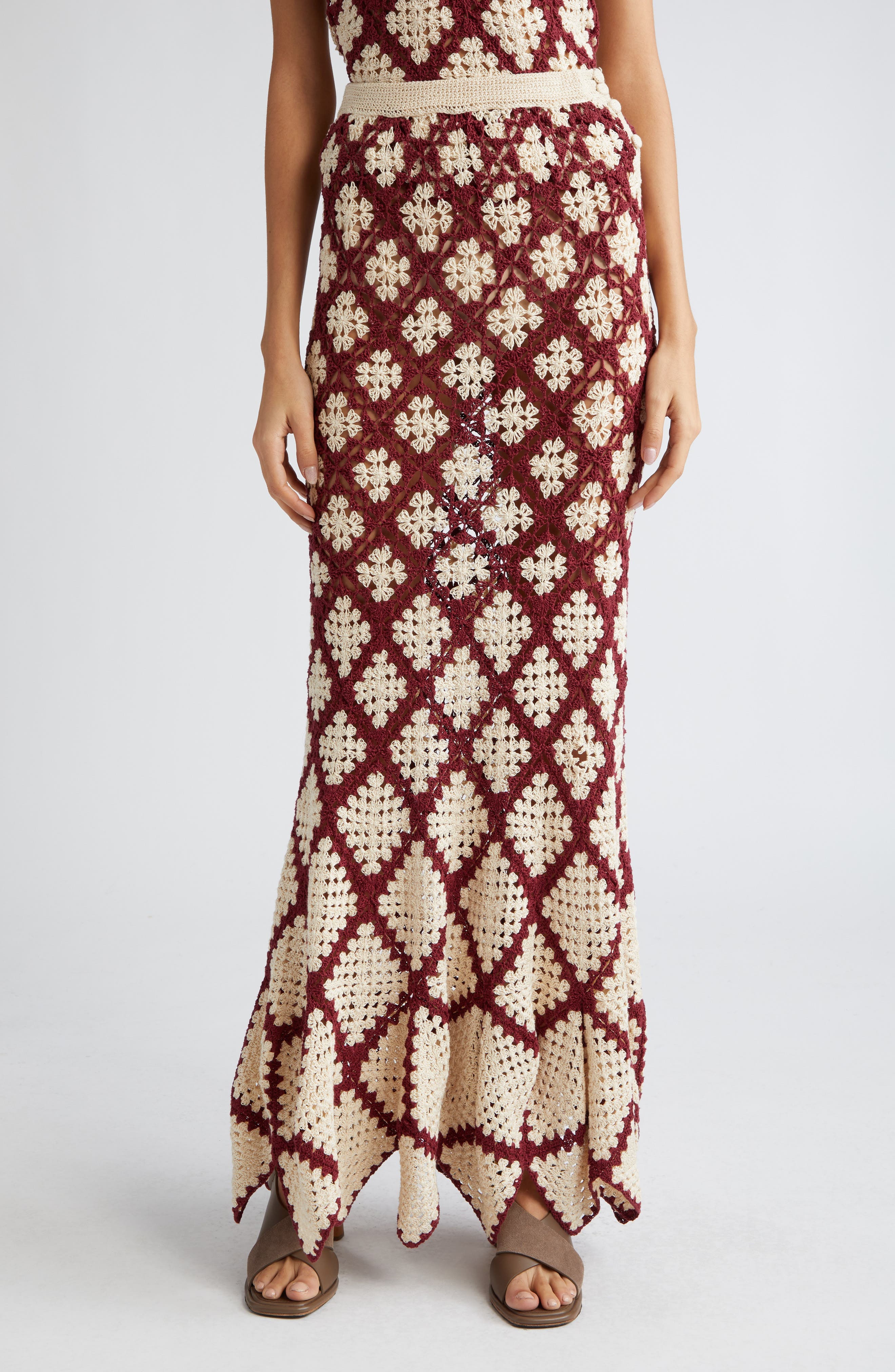 Summer Cotton Crochet Maxi Skirt - image 1