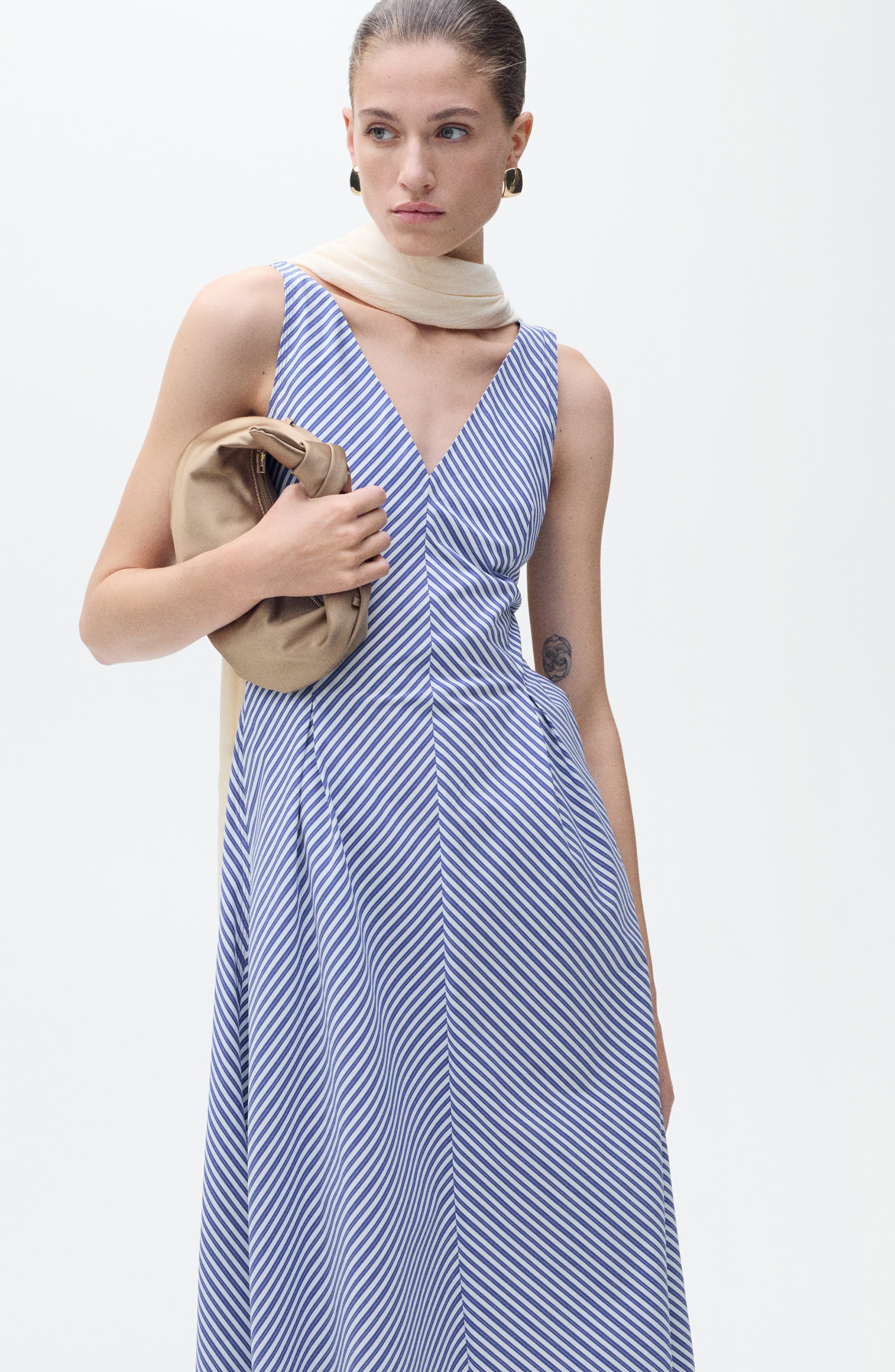 Prima Stripe Cotton Blend Midi Dress - image 2