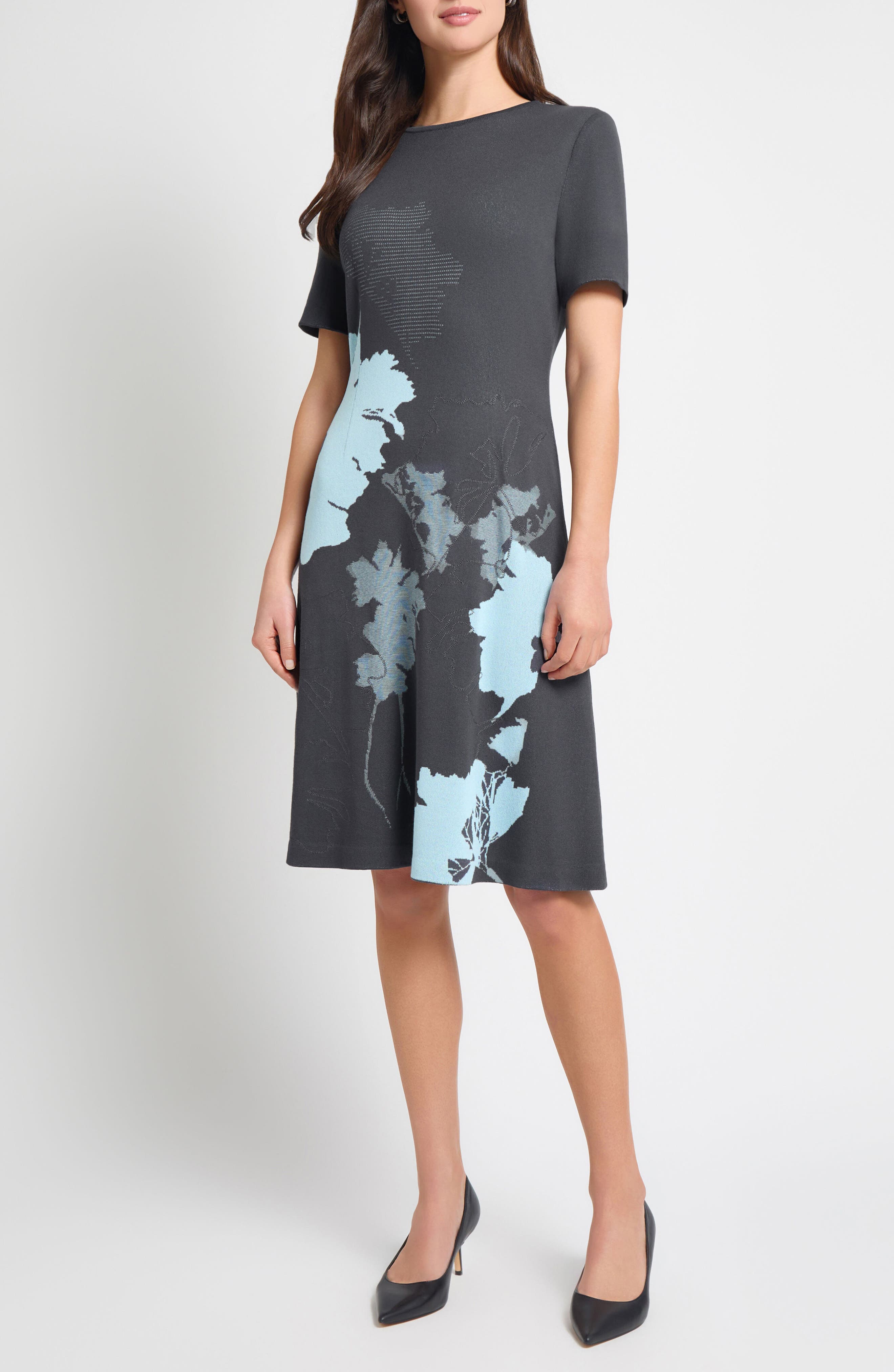Abstract Floral A-Line Dress - image 1