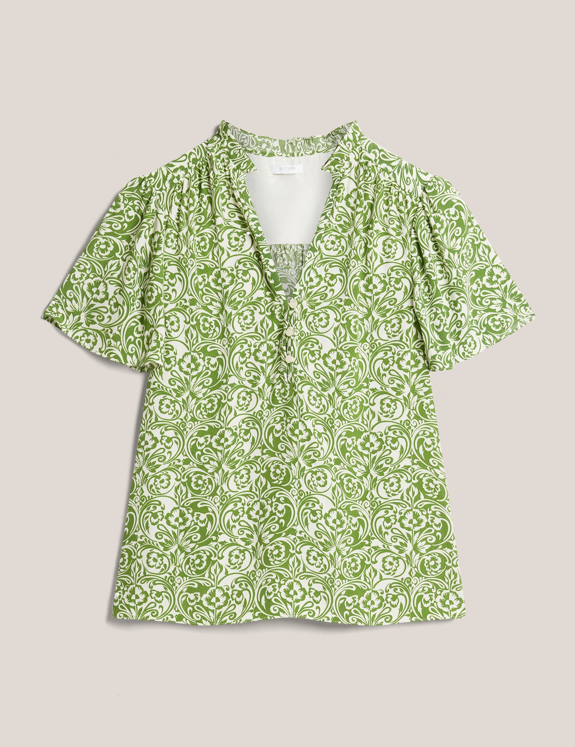 Tania Short Sleeve V-Neck Printed Blouse - image 2