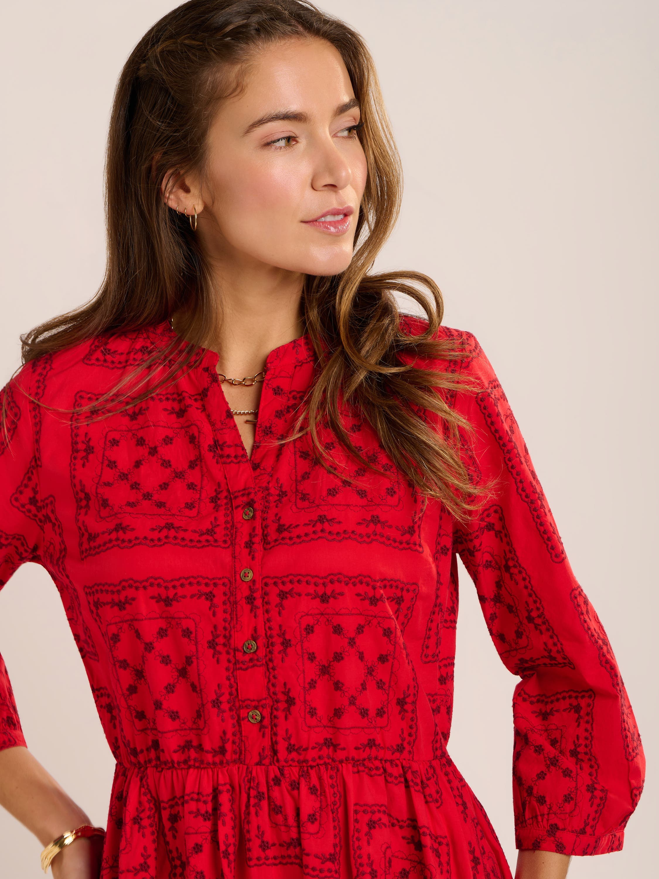 Zora Embroidery Detail Dress - image 2