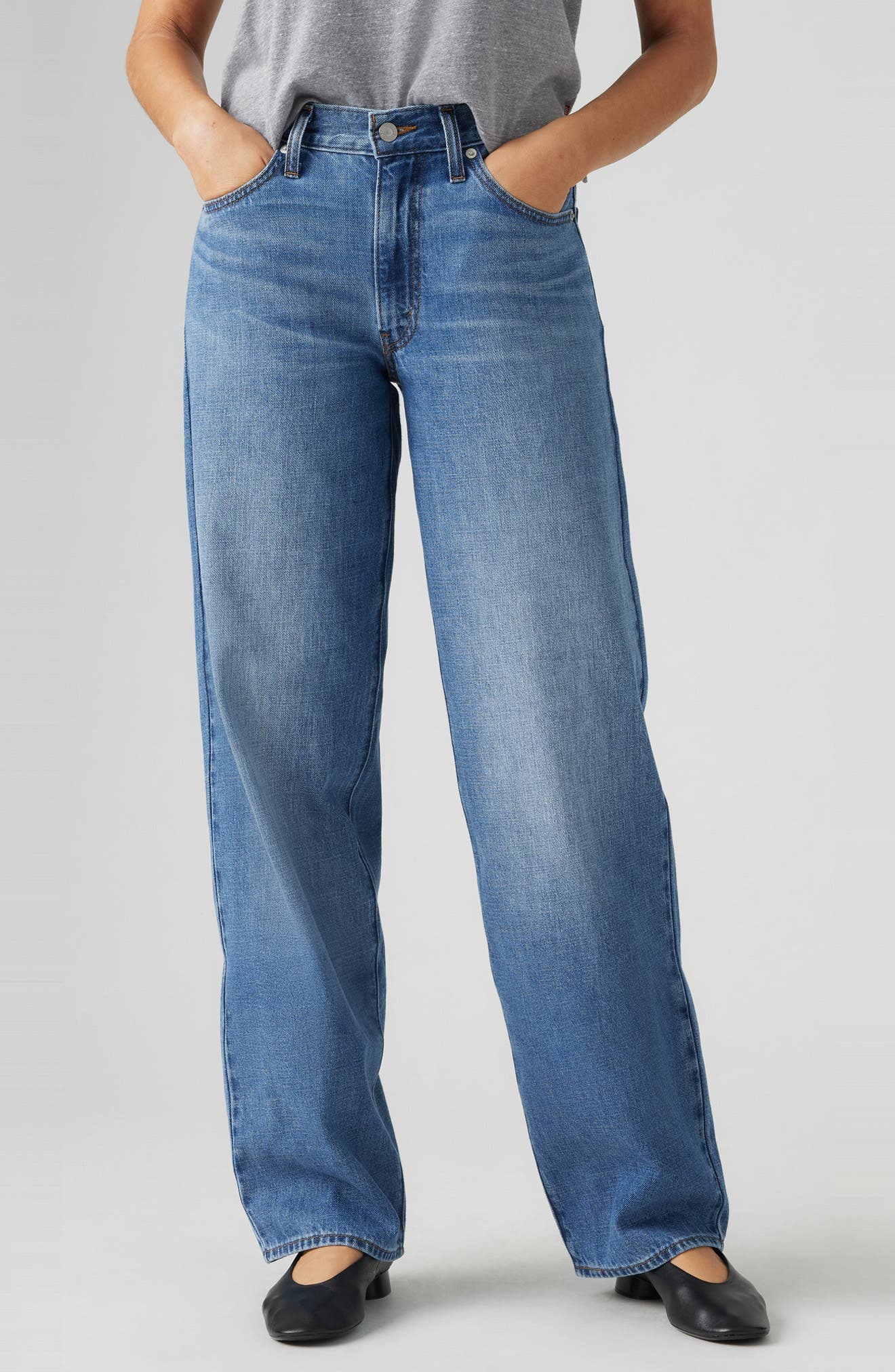 Baggy Wide Leg Cotton & Linen Dad Jeans - image 1