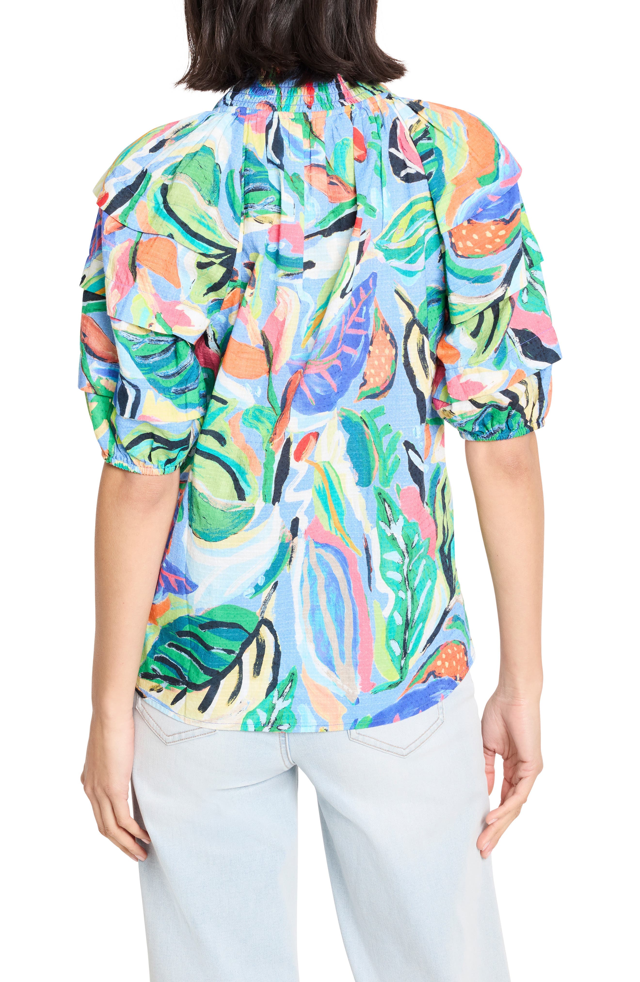 Island Beat Smocked Collar Top - image 2