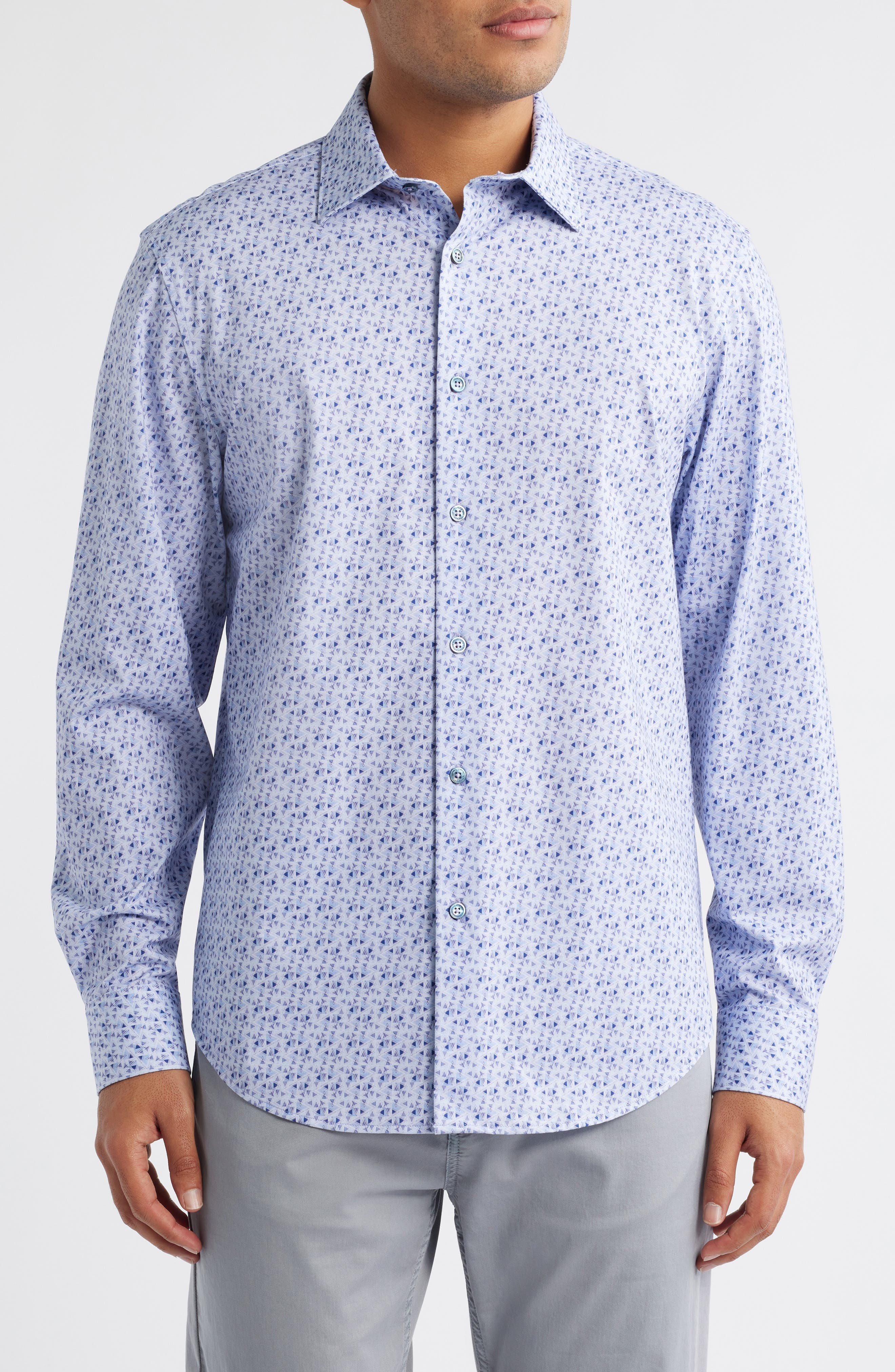 James OoohCotton Geometric Print Button-Up Shirt - image 1